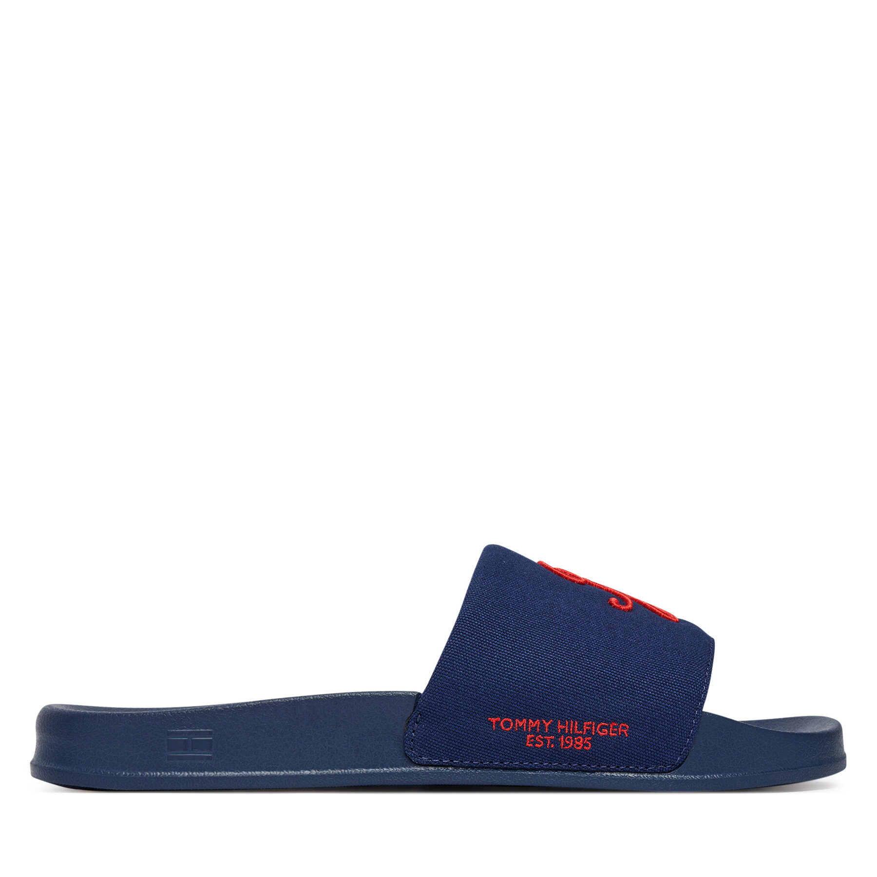 Tommy Hilfiger Klapki Logo Embroidery Canvas FM0FM05858 Granatowy