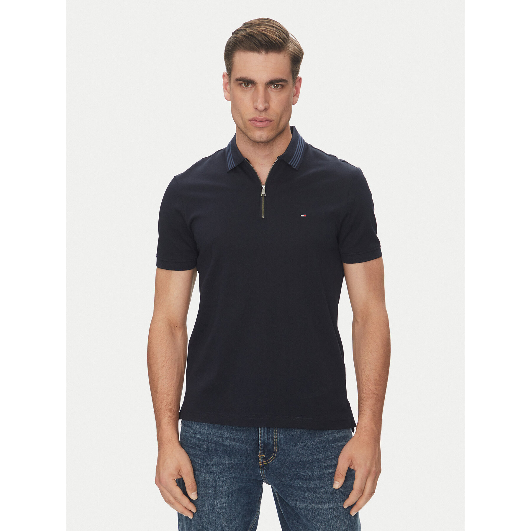Tommy Hilfiger Polo MW0MW38473 Granatowy Regular Fit