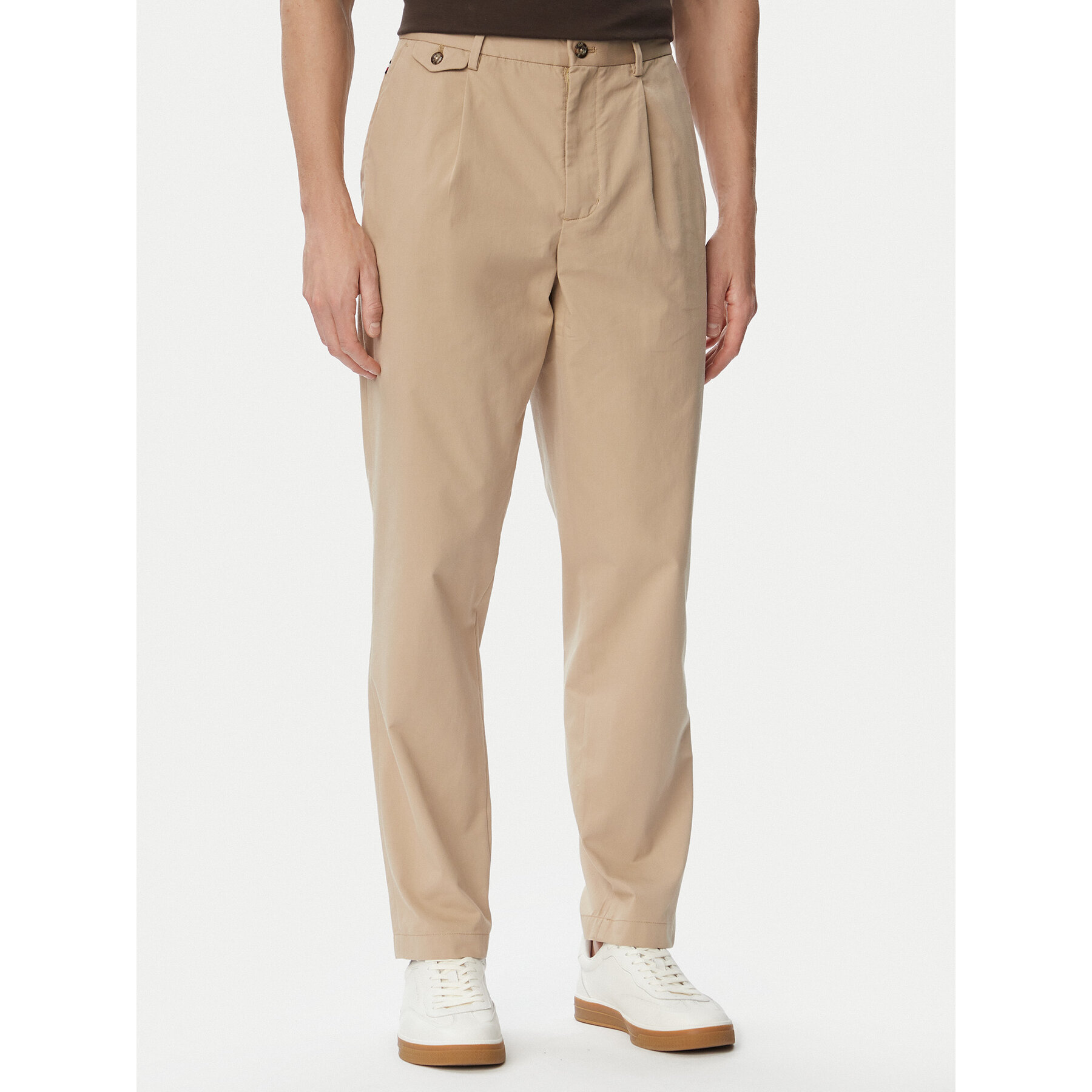 Tommy Hilfiger Spodnie materiałowe Harlem MW0MW43158 Beżowy Straight Fit