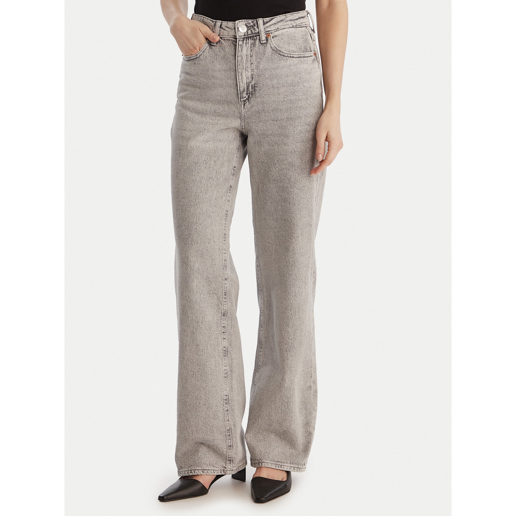 Vero Moda Jeansy Tessa 10345320 Szary Wide Leg