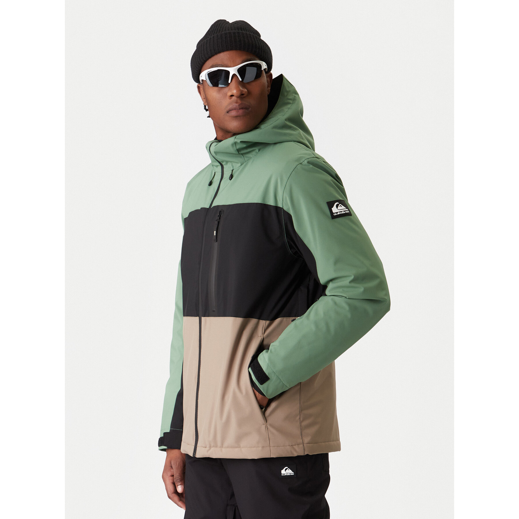 Quiksilver Kurtka snowboardowa Sycamore Block EQYTJ03503 Zielony Relaxed Fit