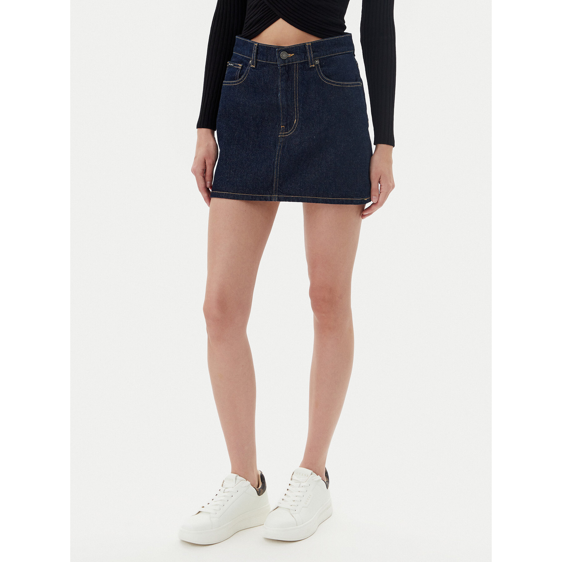 Guess Jeans Spódnica jeansowa W5YD0Q D5M4C Granatowy Regular Fit