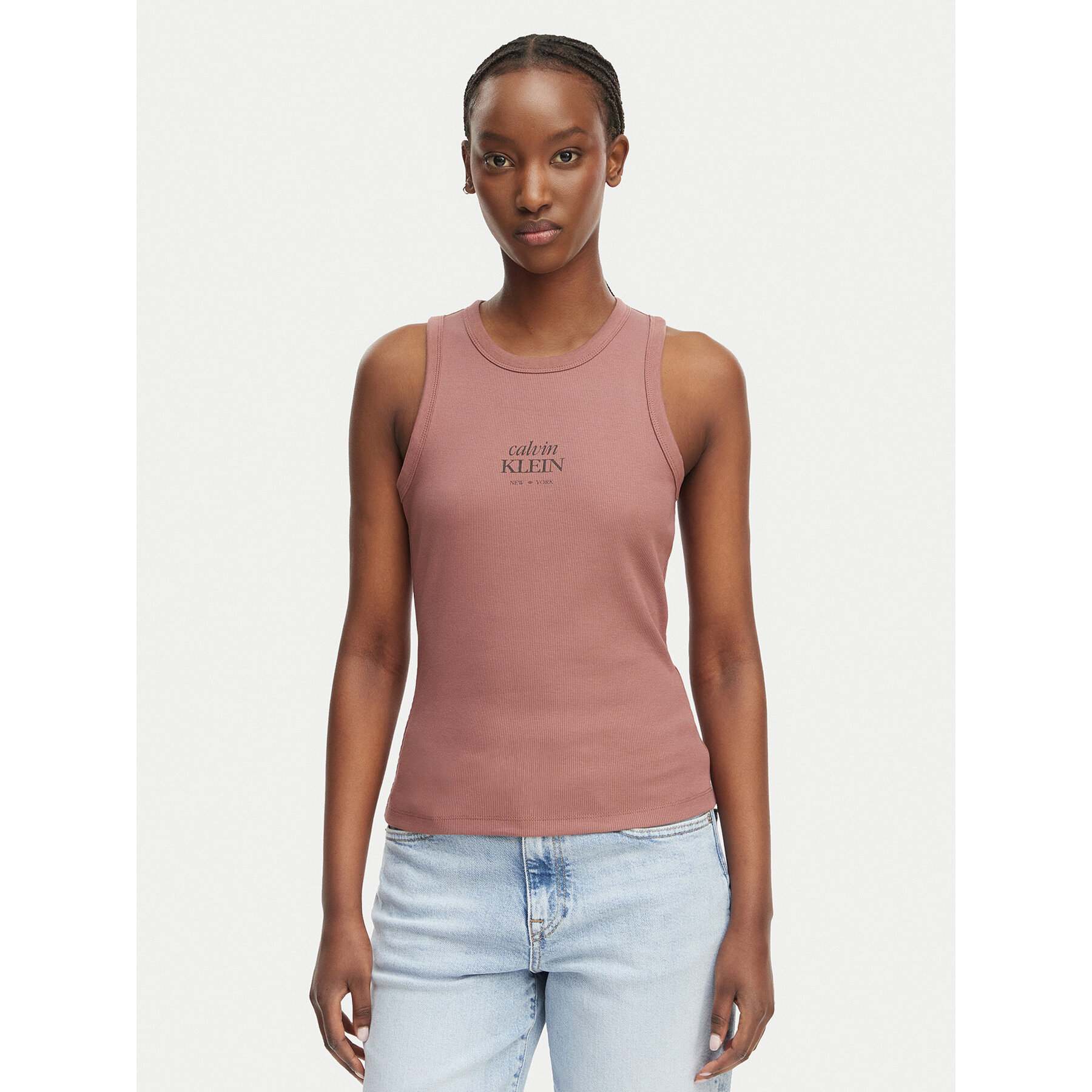 Calvin Klein Jeans Top LV047F239G Brązowy jasny Slim Fit