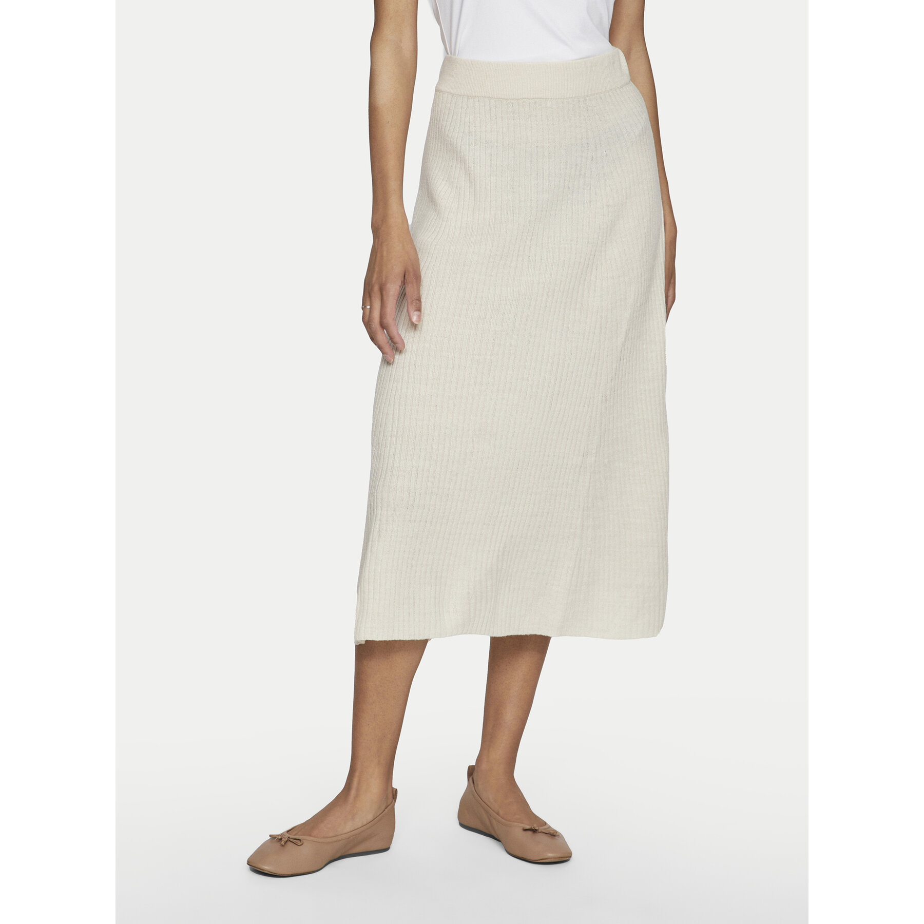Vila Spódnica midi Olina 14098891 Beżowy Regular Fit