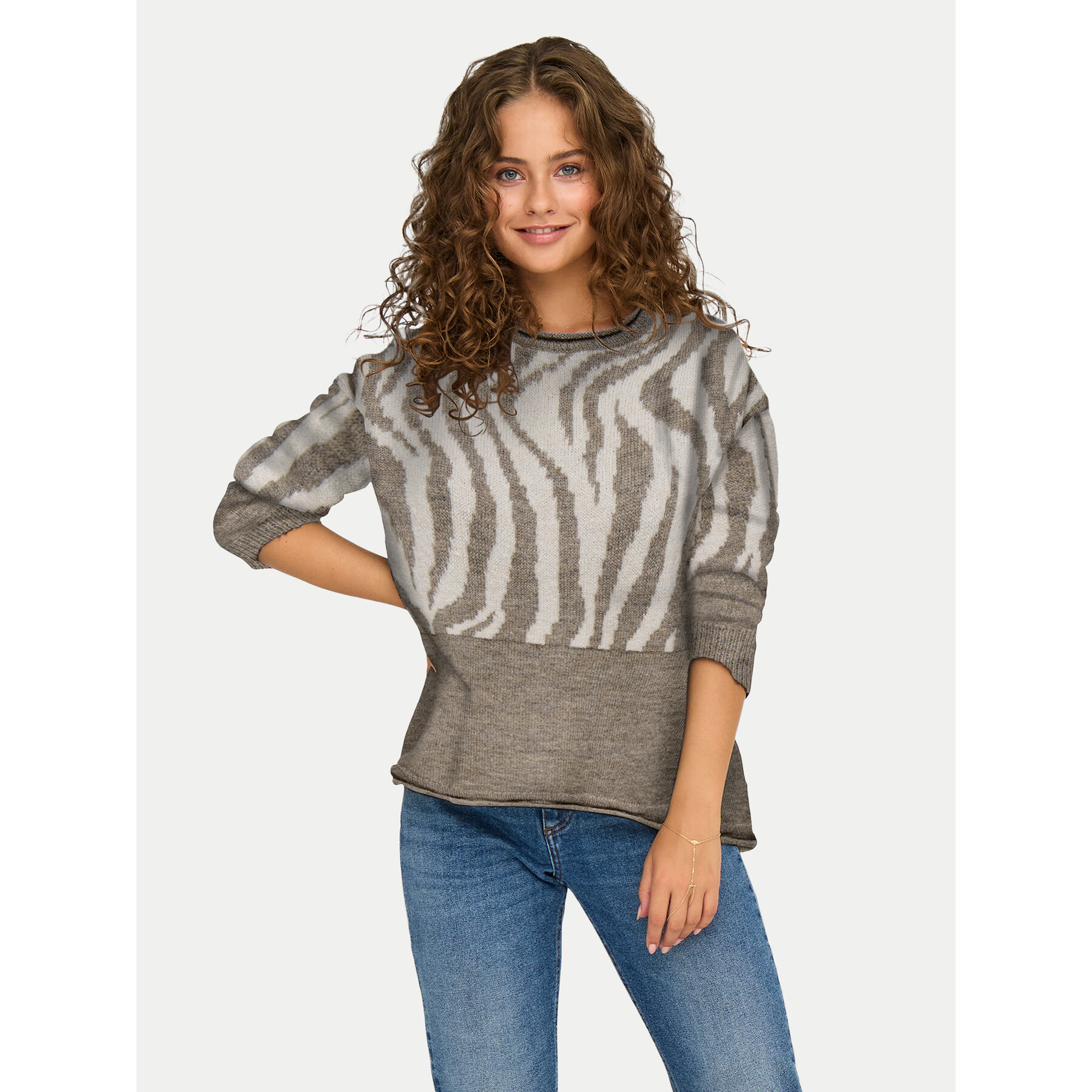 ONLY Sweter Jade 15294969 Brązowy Regular Fit