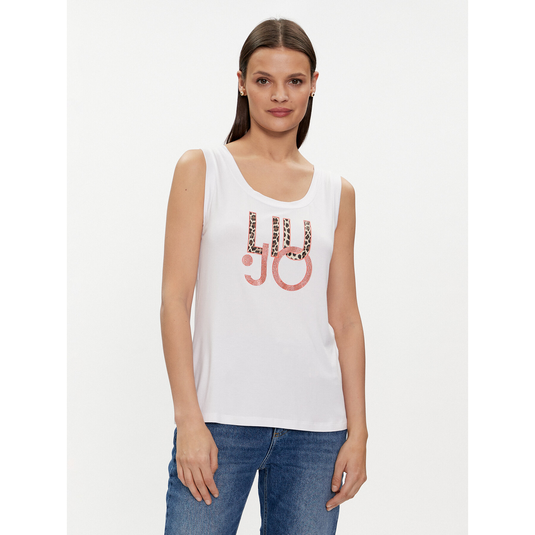Liu Jo Top VA4117 JS360 Biały Regular Fit