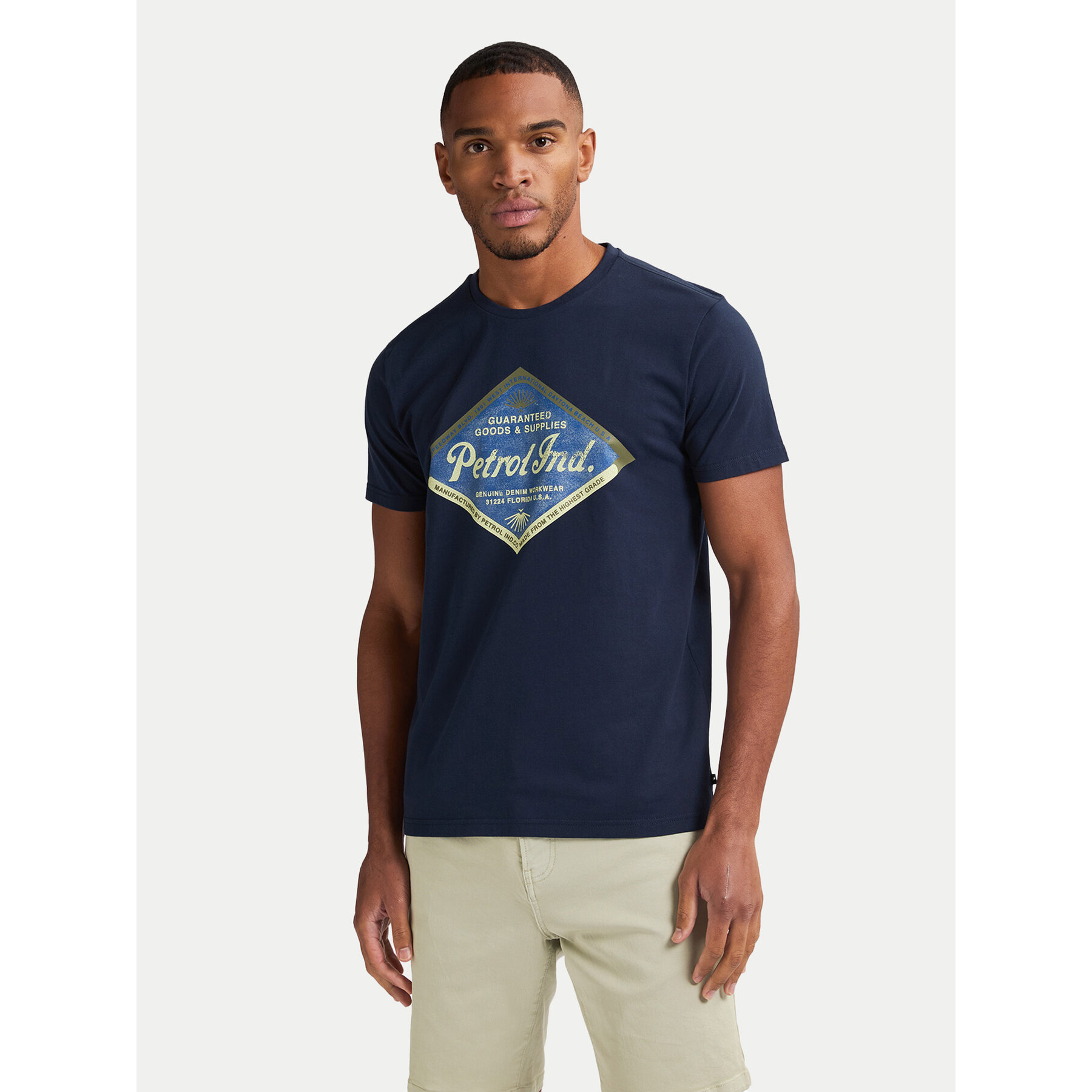 Petrol Industries T-Shirt M-1050-TSR634 Granatowy Regular Fit