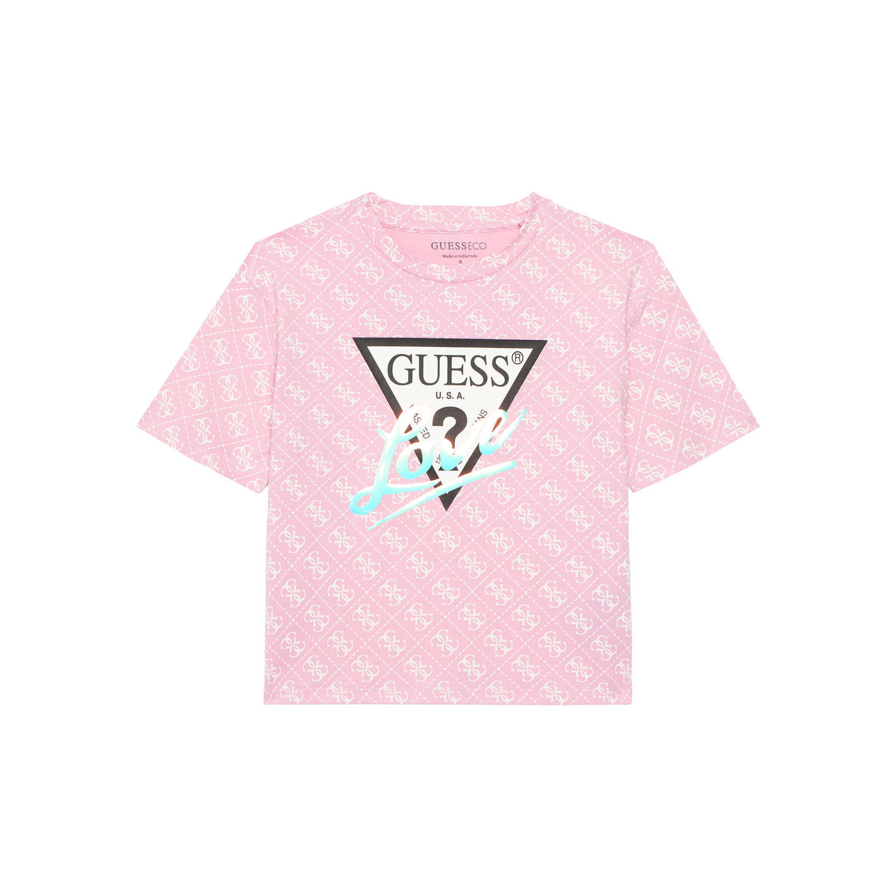 Guess T-Shirt J6RI08 K6YW4 Różowy Regular Fit