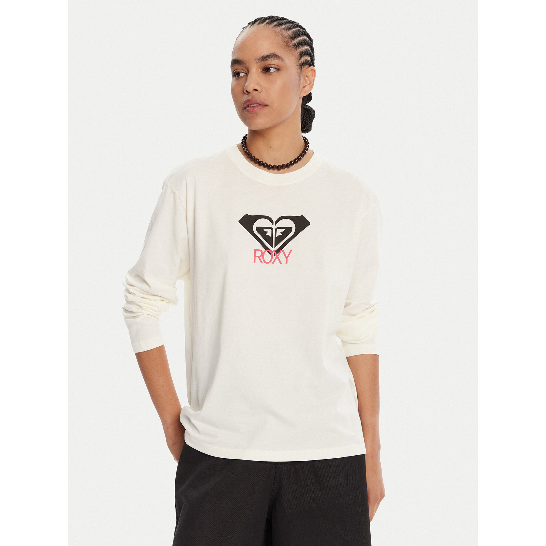 Roxy Bluzka Hangloose Art Ls ERJZT06035 Écru Regular Fit