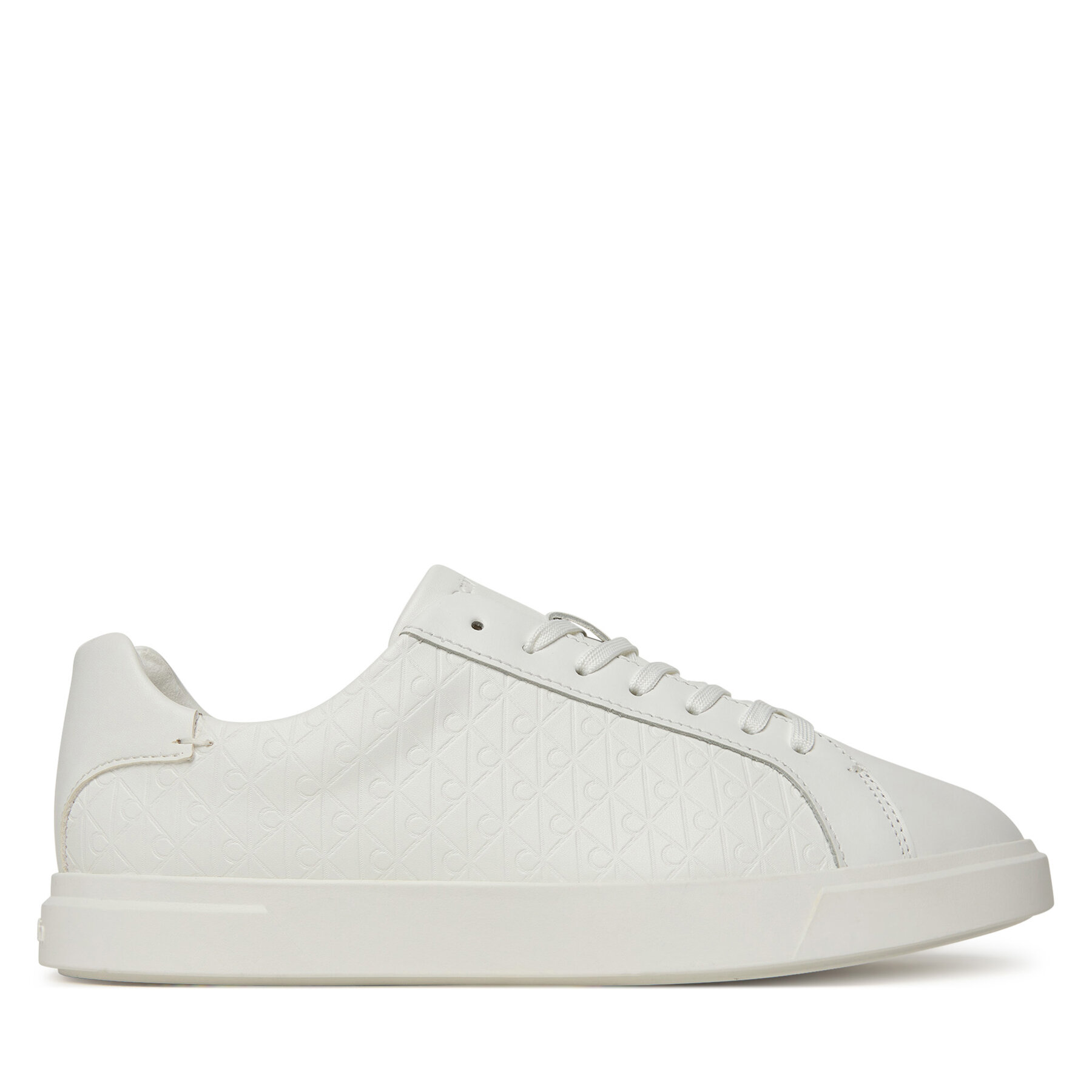 Calvin Klein Sneakersy Low Pro Cups Lace Up Lth Aop HW0HW02817 Biały
