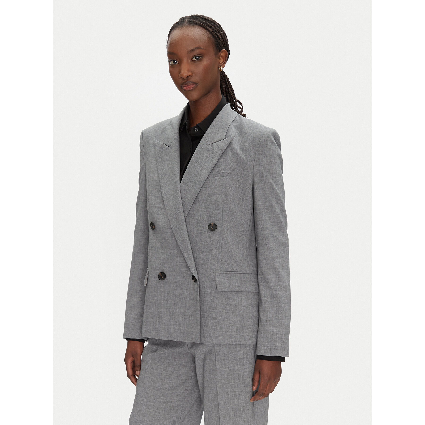 BOSS Marynarka Jaleto9 50543302 Szary Slim Fit