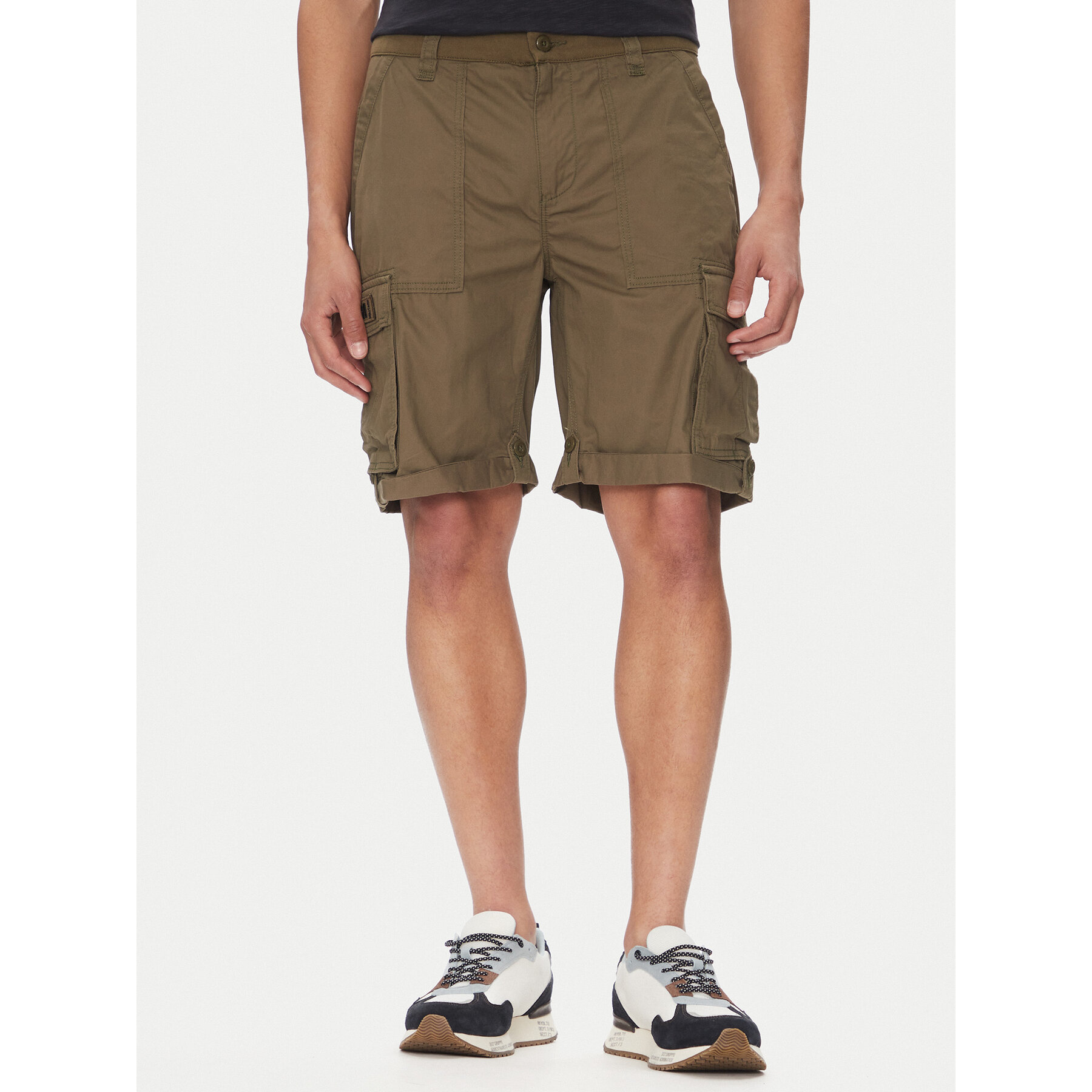 Aeronautica Militare Szorty materiałowe 251BE250CT3501 Khaki Regular Fit