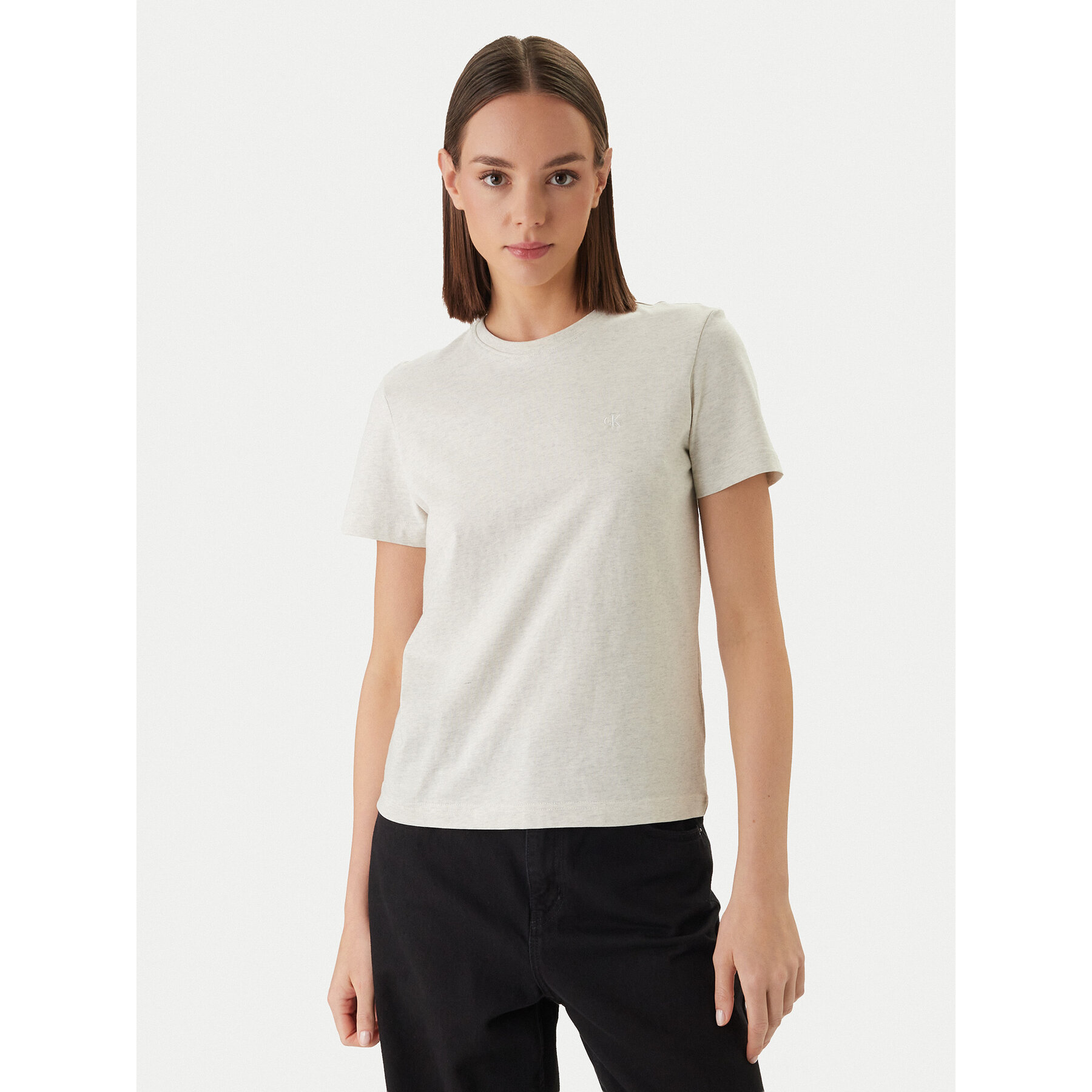 Calvin Klein Jeans T-Shirt Monogram LV047B224G Szary Regular Fit