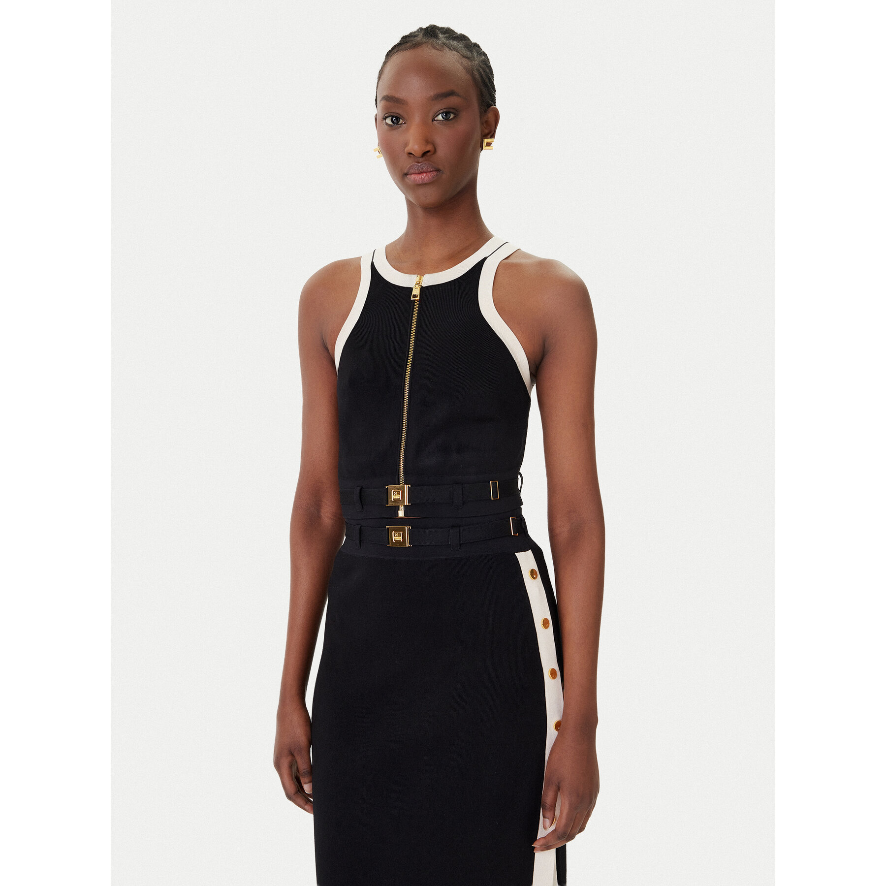 Elisabetta Franchi Top TK-71S-61E2-V270 Czarny Regular Fit