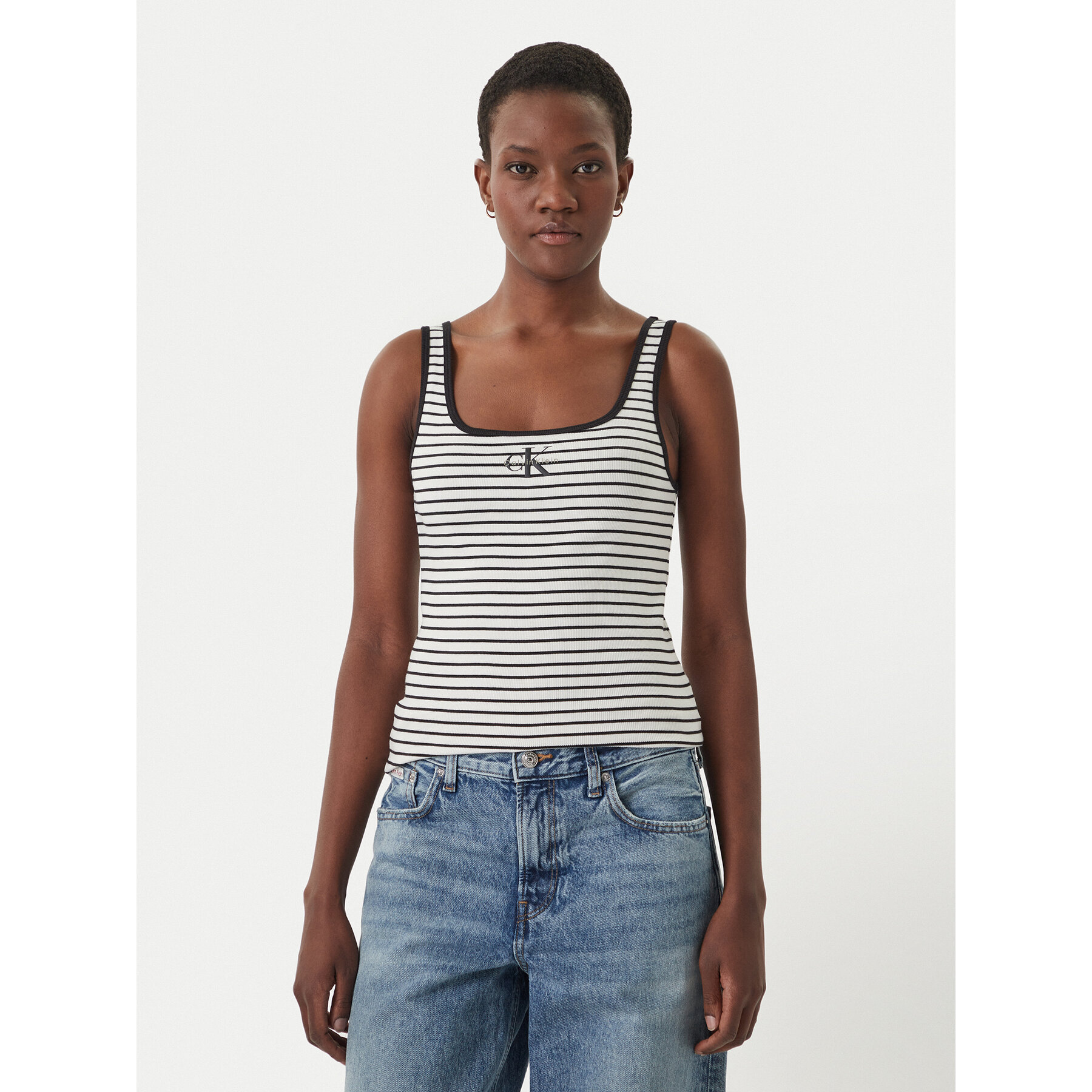 Calvin Klein Jeans Top LV047F832G Czarny Slim Fit