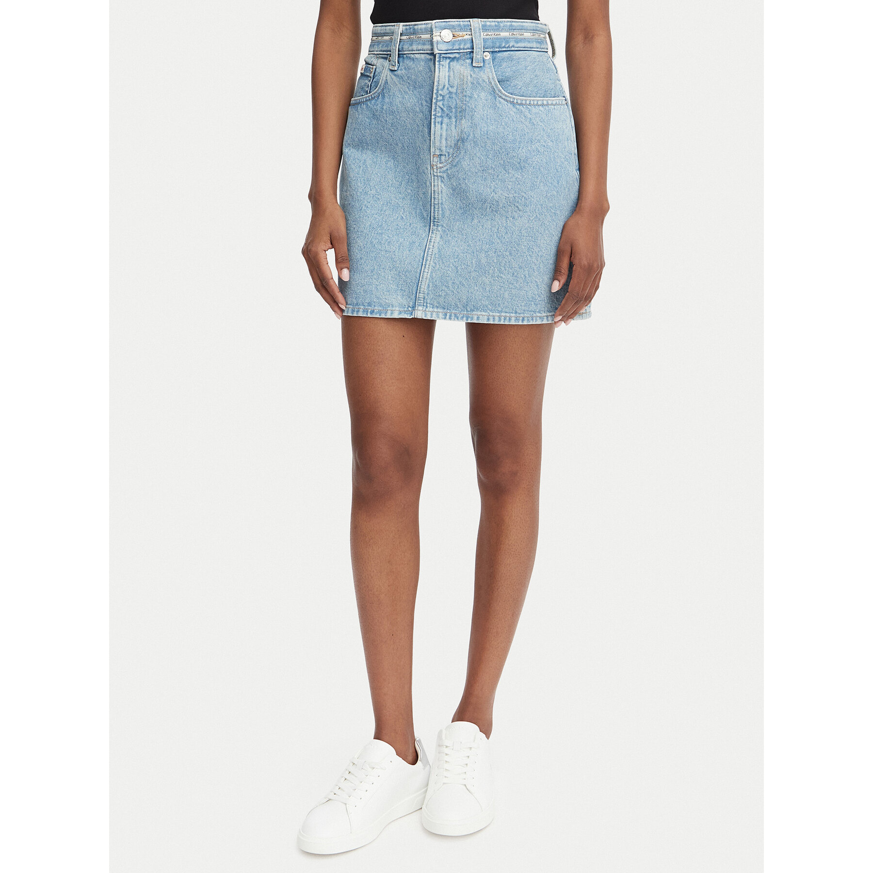 Calvin Klein Jeans Spódnica jeansowa LV047G727G Niebieski jasny Regular Fit