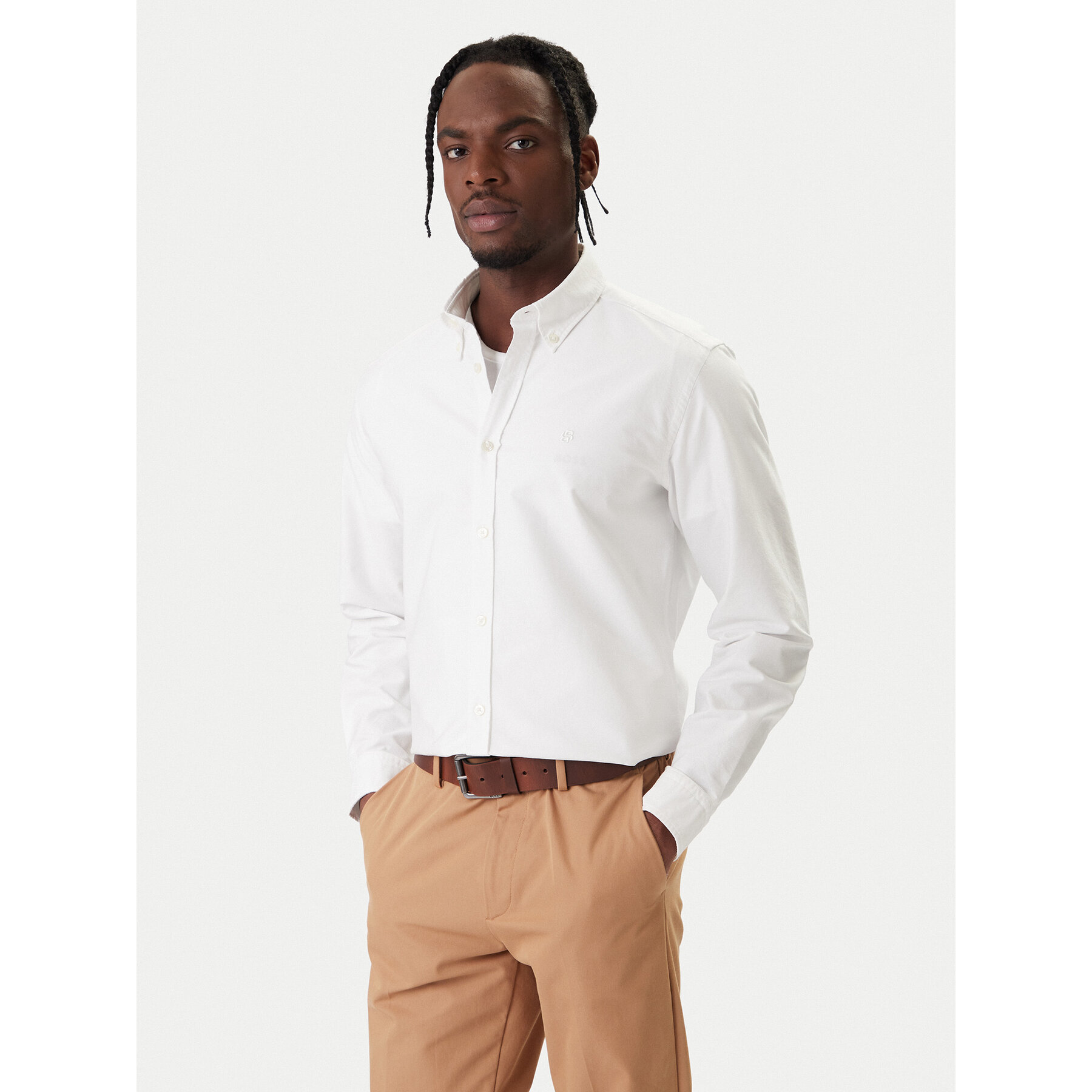 BOSS Koszula H-Liam 50555966 Biały Regular Fit