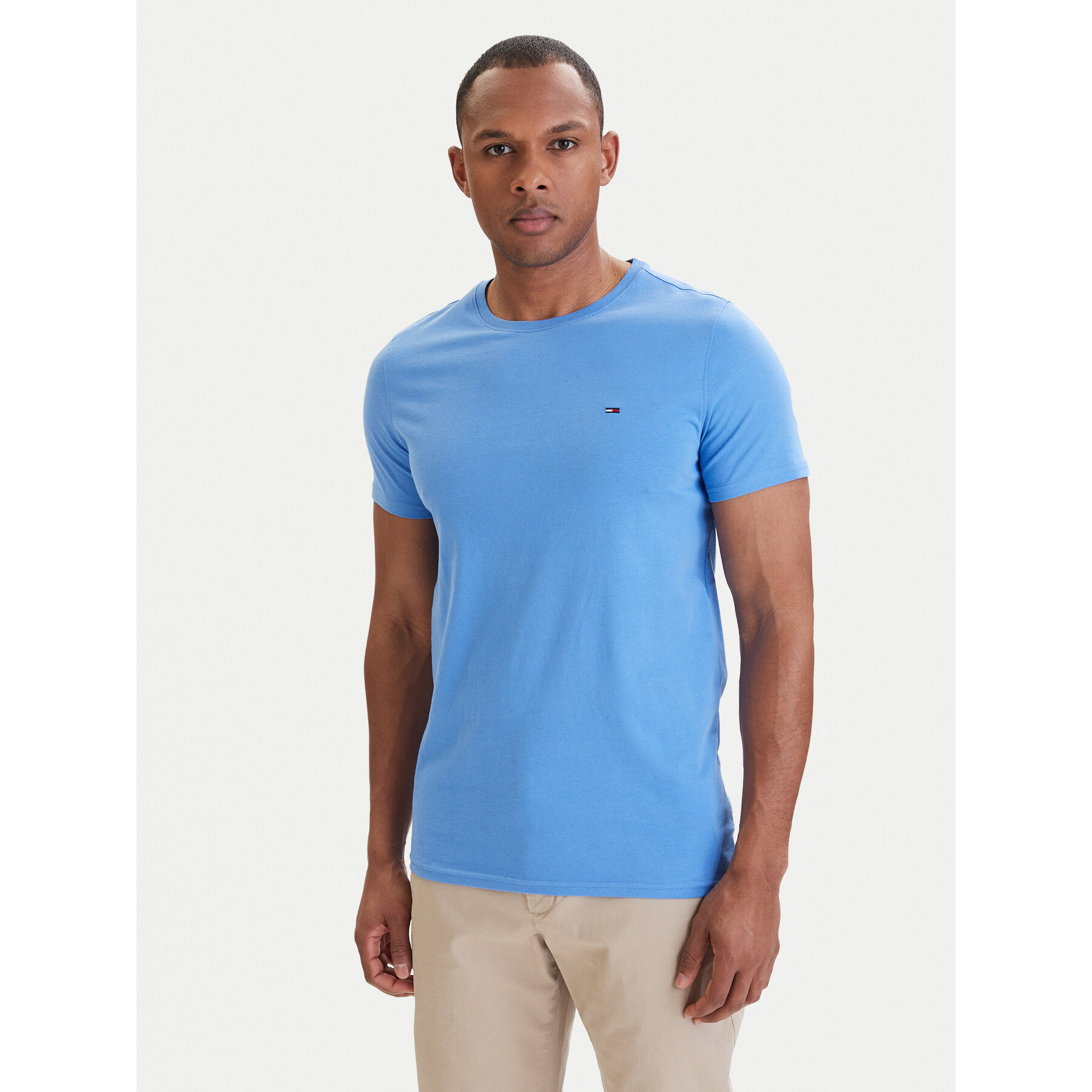 Tommy Jeans T-Shirt DM0DM04411 Niebieski Slim Fit