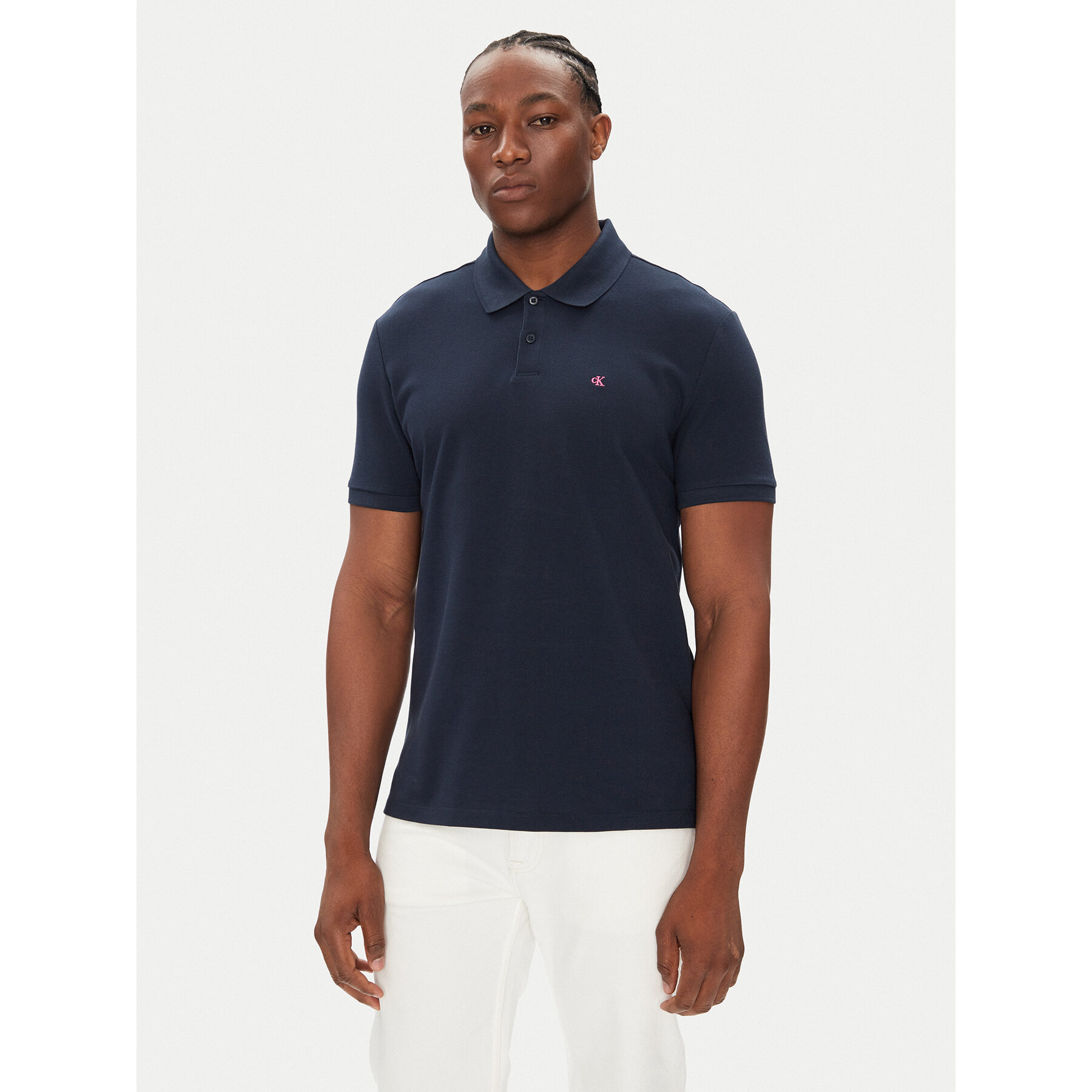 Calvin Klein Jeans Polo LV040EM269 Granatowy Regular Fit