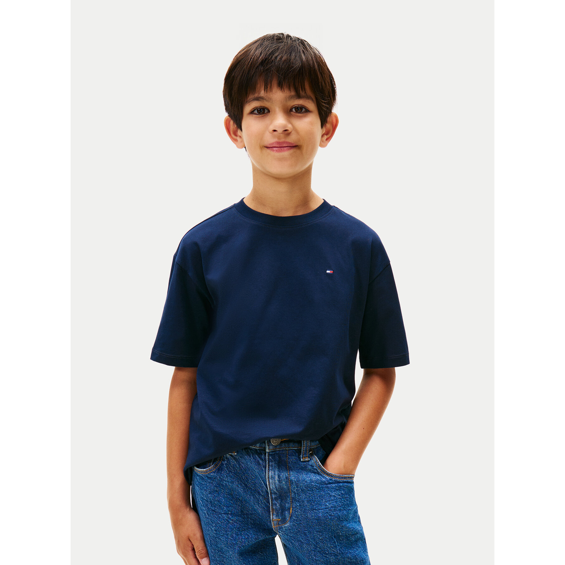 Tommy Hilfiger T-Shirt Essential Flag KB0KB09646 Granatowy Regular Fit