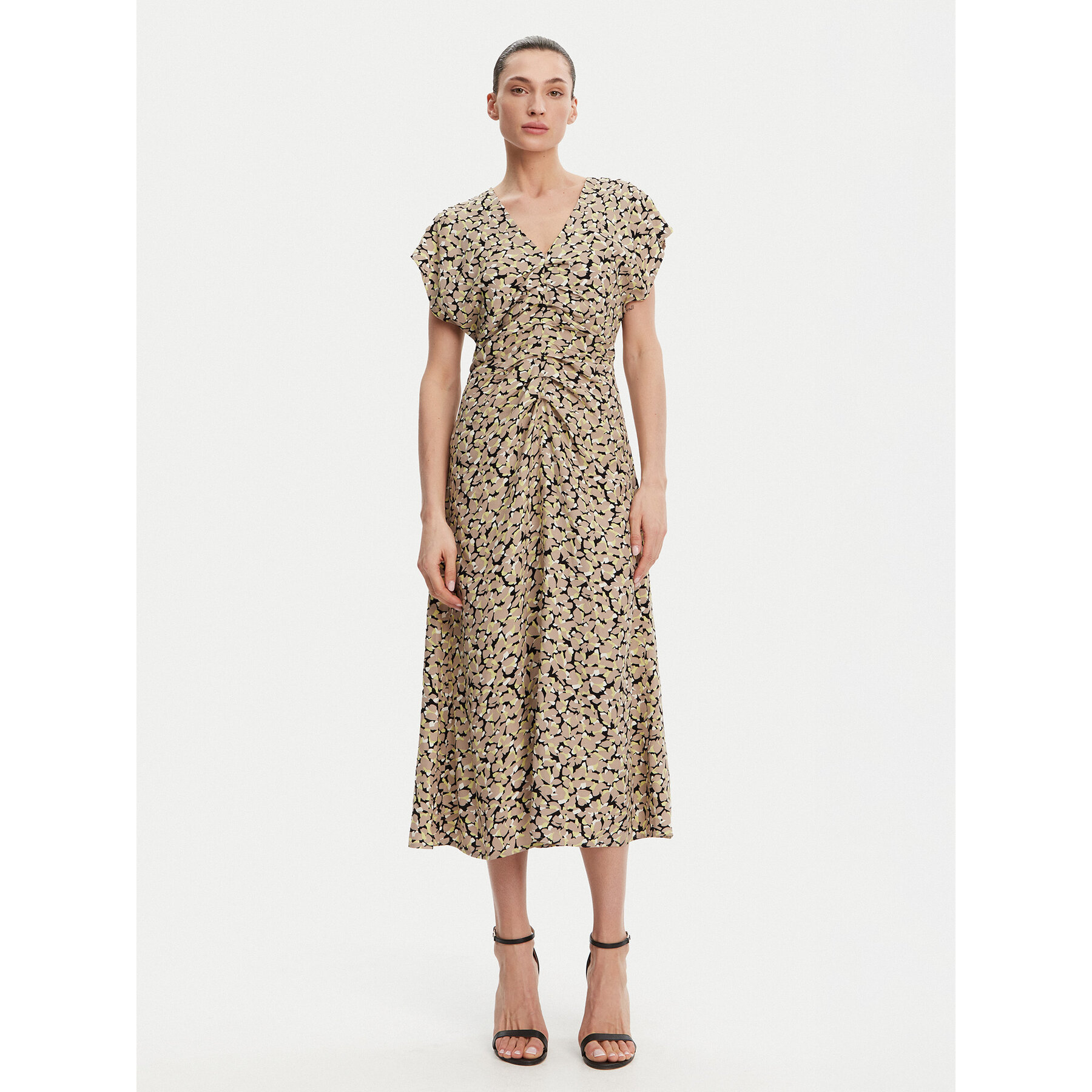 French Connection Sukienka codzienna 71YCV Khaki Regular Fit