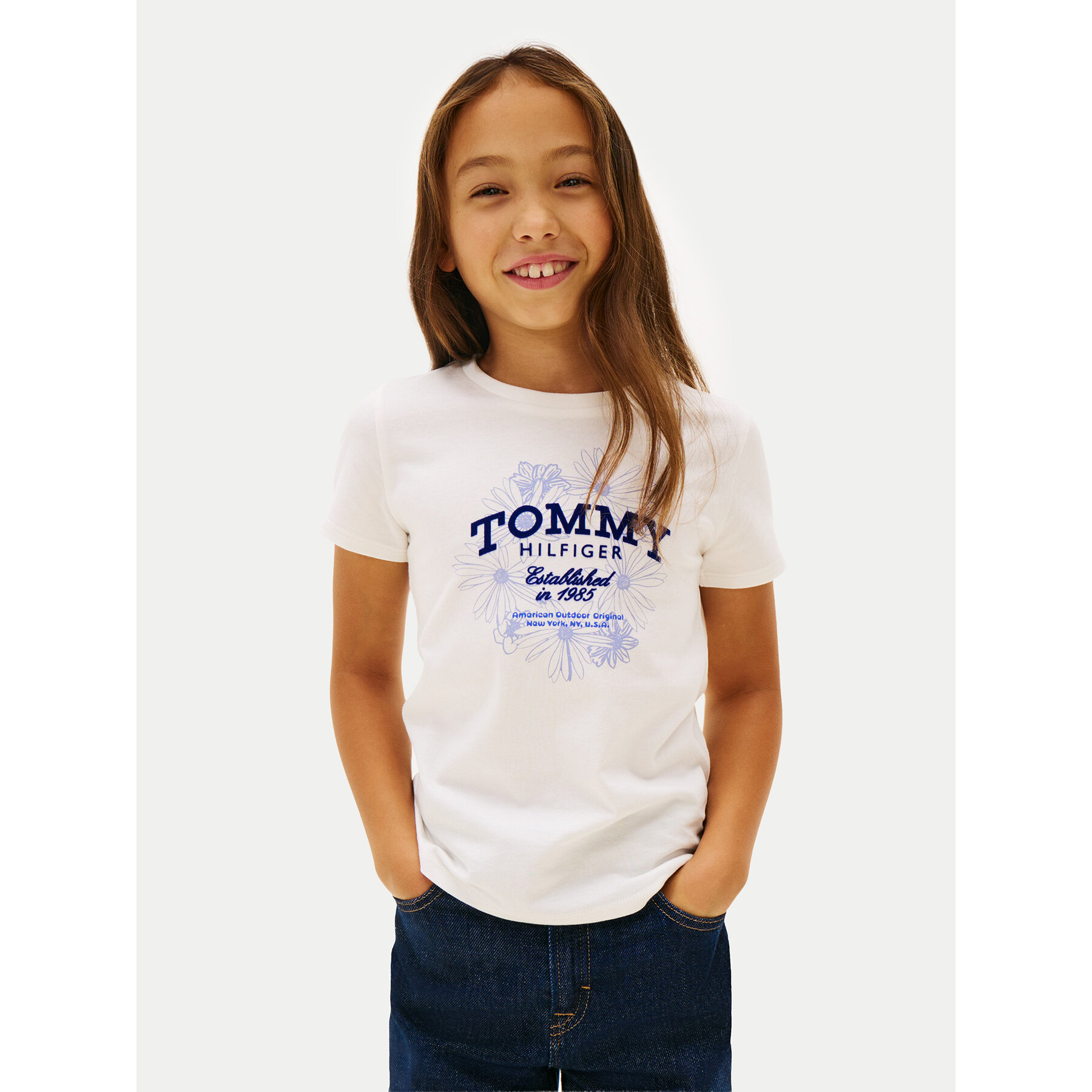 Tommy Hilfiger T-Shirt KG0KG09257 Biały Regular Fit