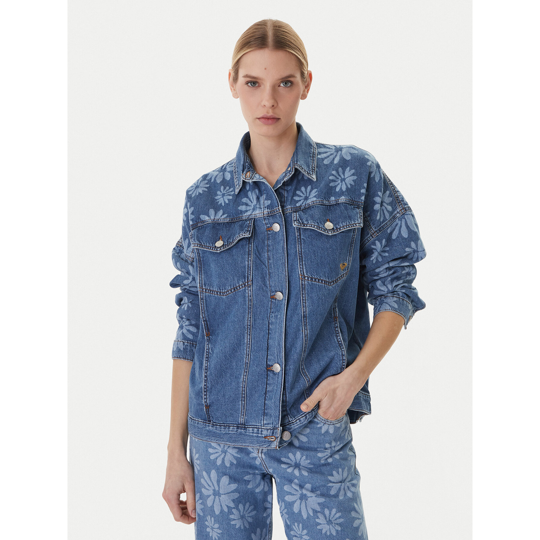 Roxy Kurtka jeansowa Salty Horizon ERJJK03700 Niebieski Regular Fit