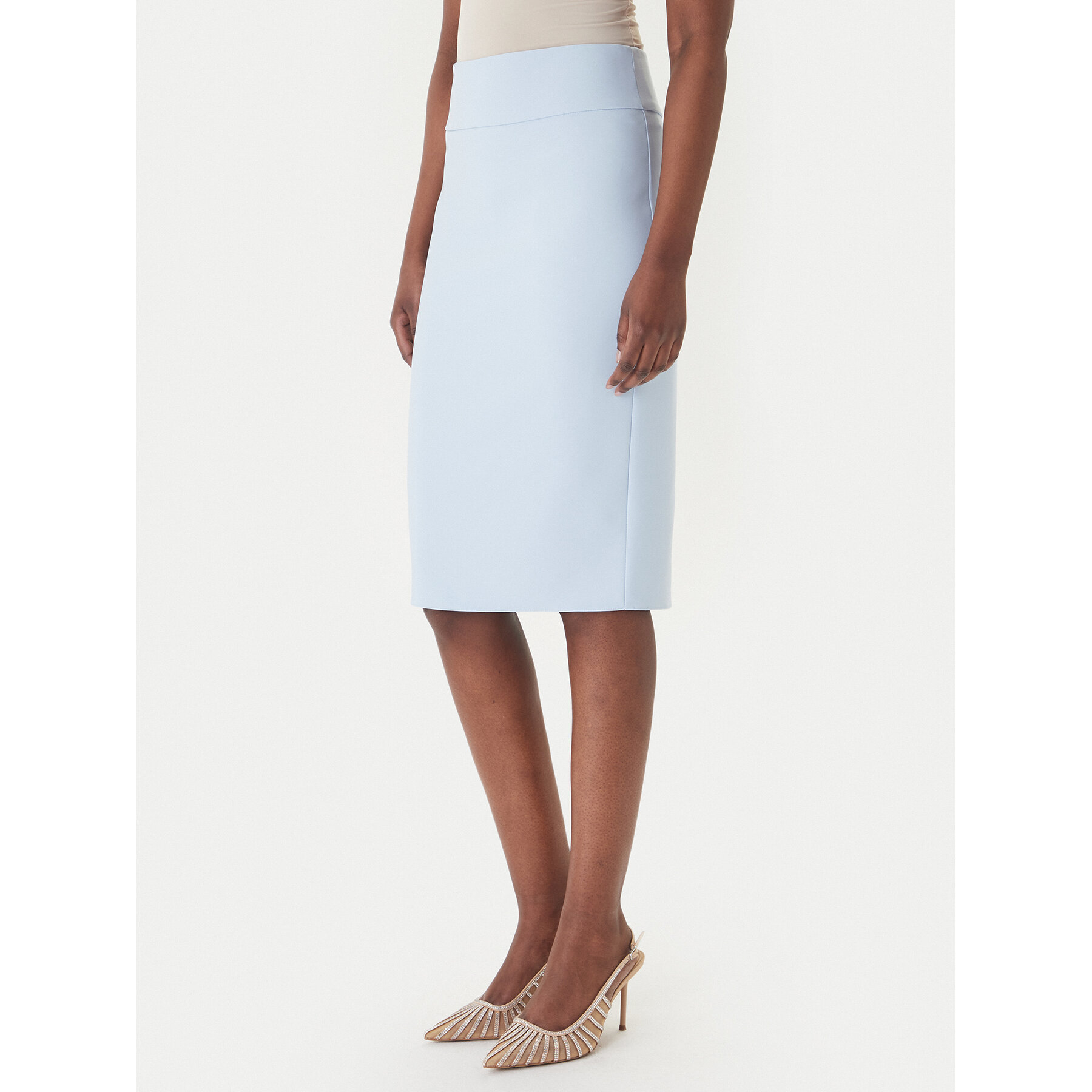 Rinascimento Spódnica ołówkowa CFC0128651003 Błękitny Slim Fit