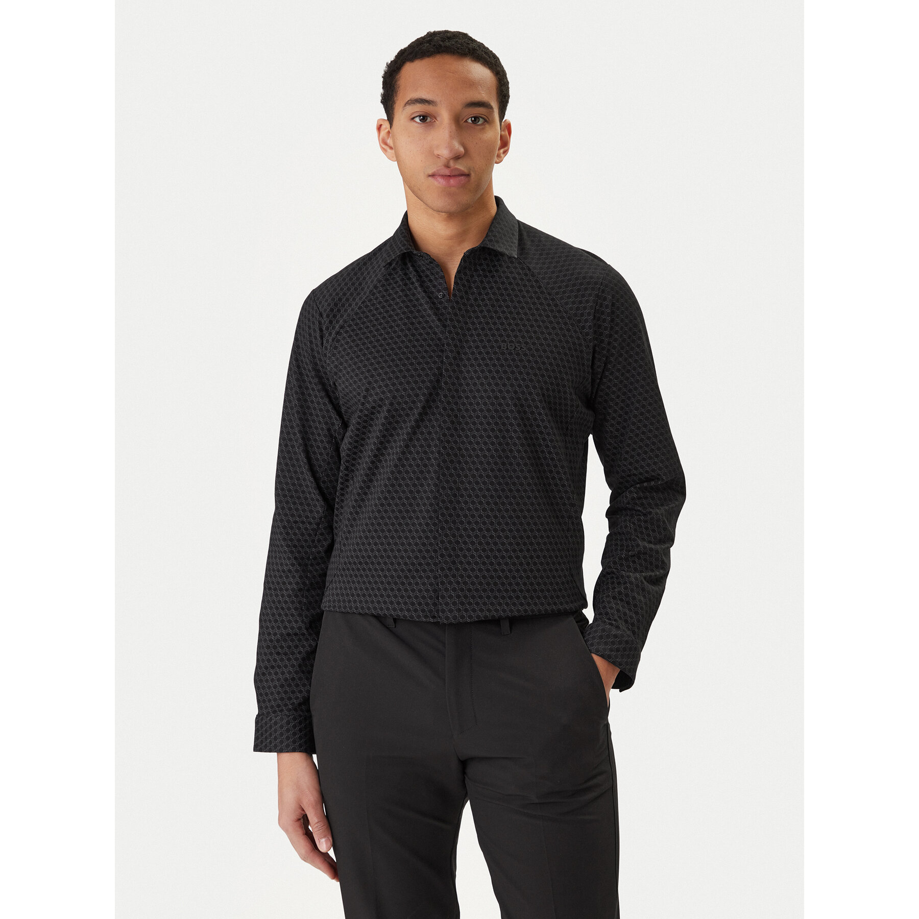 BOSS Koszula Excurse 50554481 Czarny Regular Fit