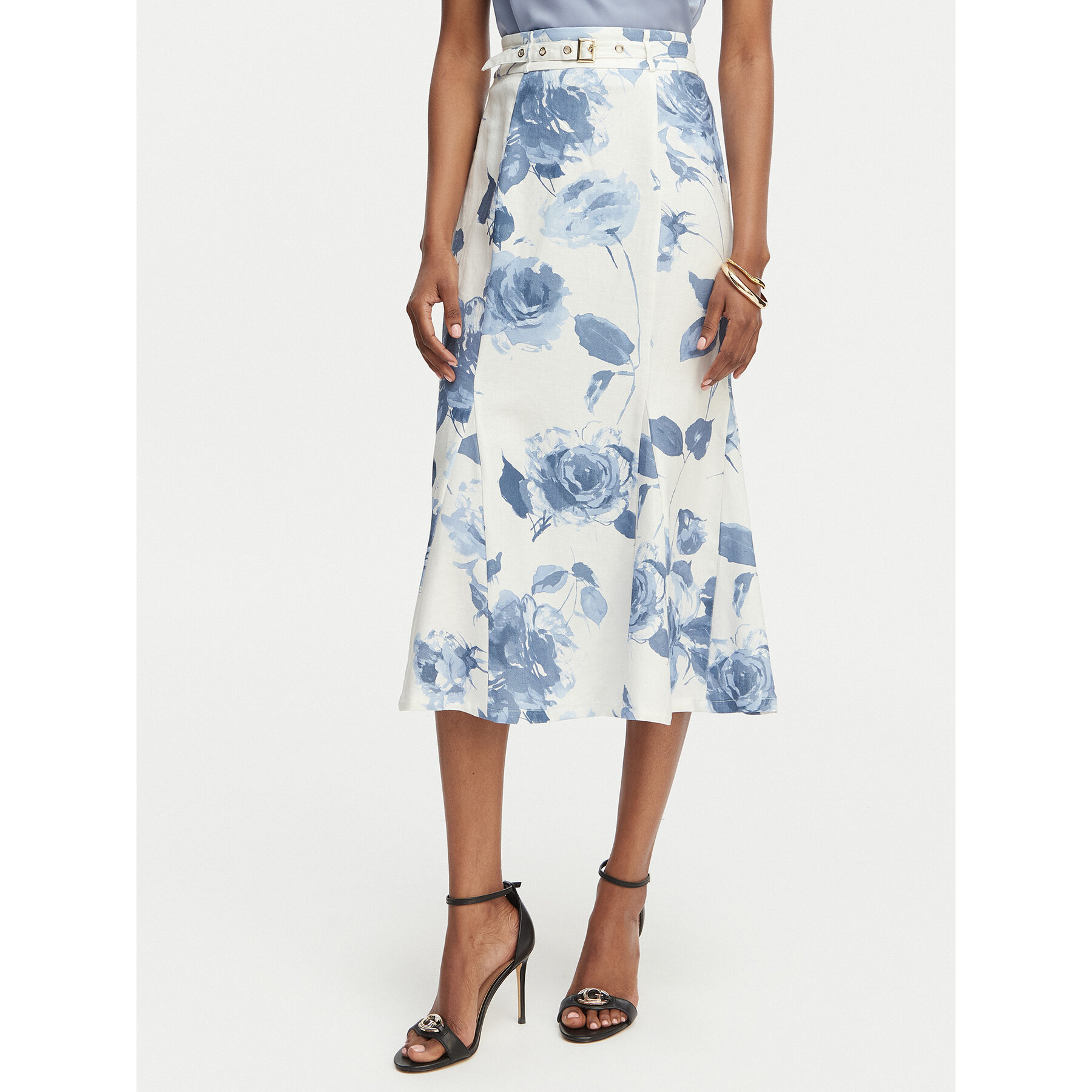 Guess Spódnica midi W6GD69 W2092 Kolorowy Regular Fit