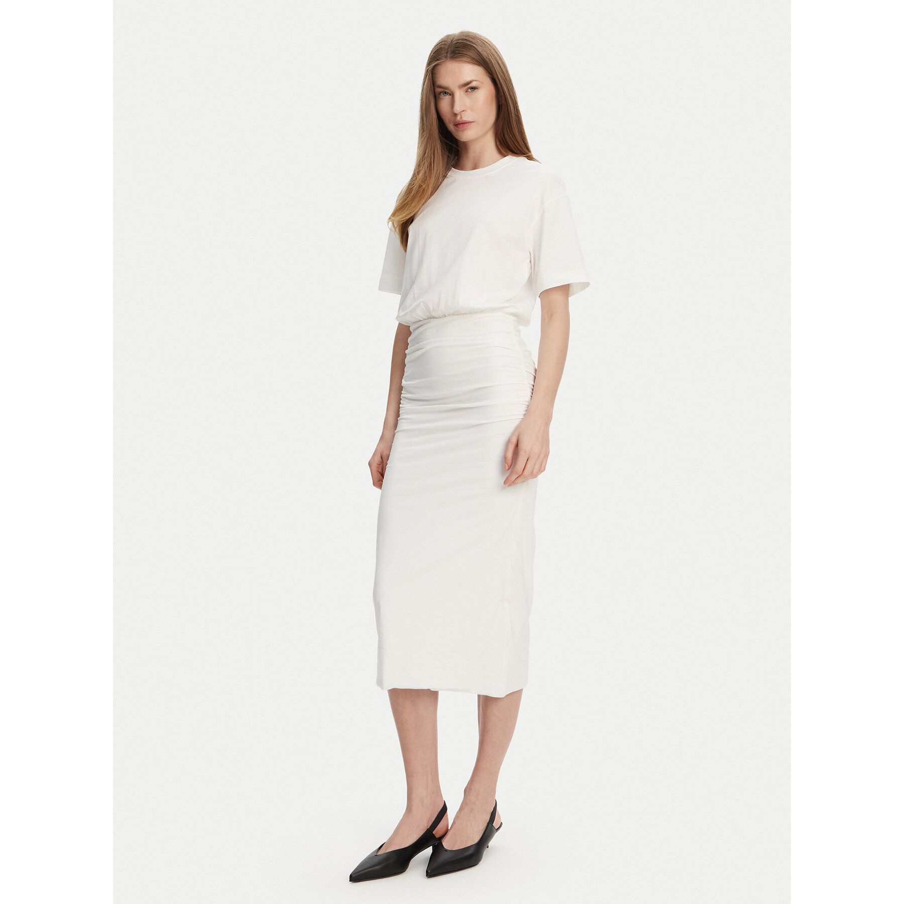 Marella Sukienka codzienna Ileana 2513621014 Biały Slim Fit