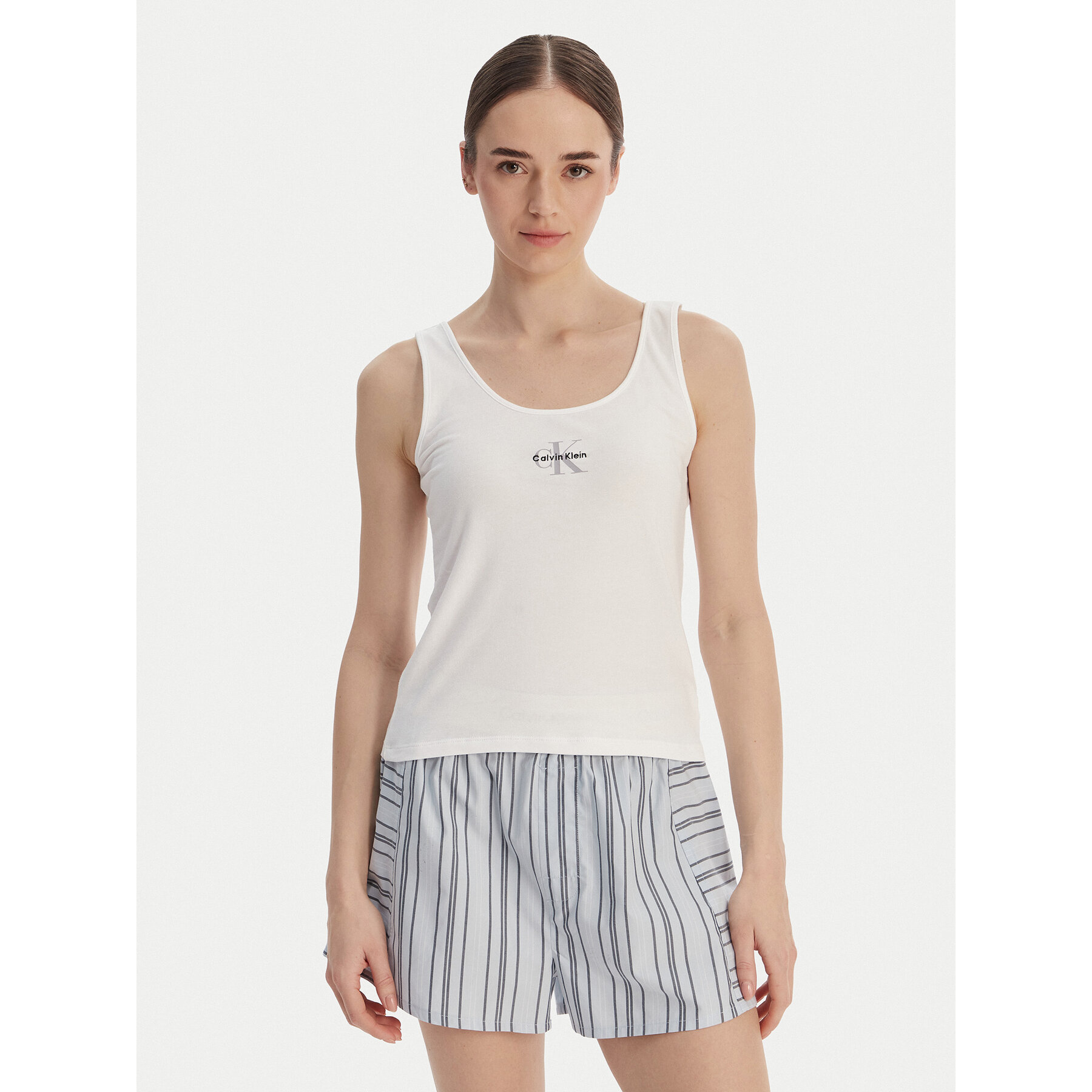 Calvin Klein Underwear Top LV00QS7603 Biały Slim Fit