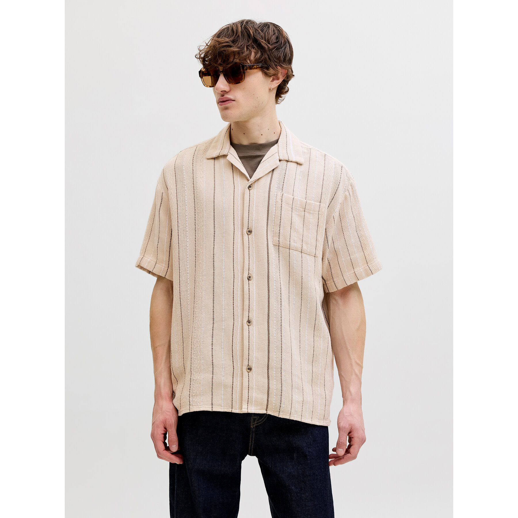 Jack & Jones Koszula Bradley 12290119 Beżowy Regular Fit