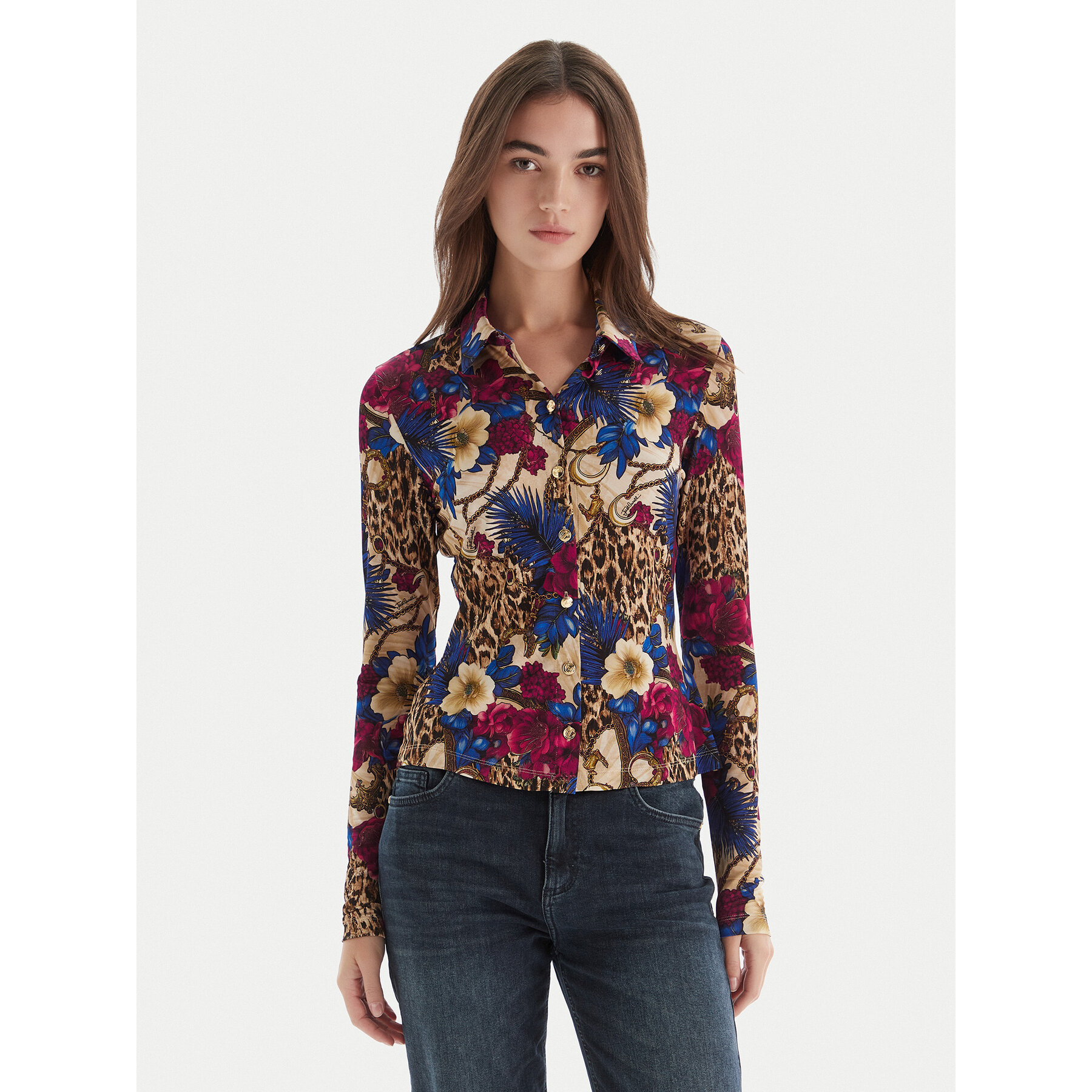 Just Cavalli Koszula 79PAL228 JS531 Kolorowy Slim Fit