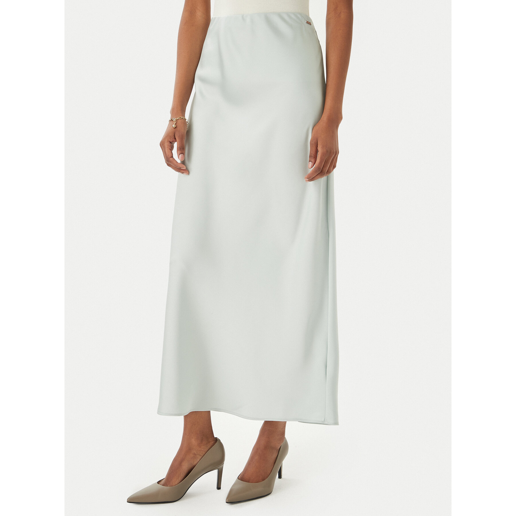 Calvin Klein Spódnica maxi LV044F621G Zielony Regular Fit