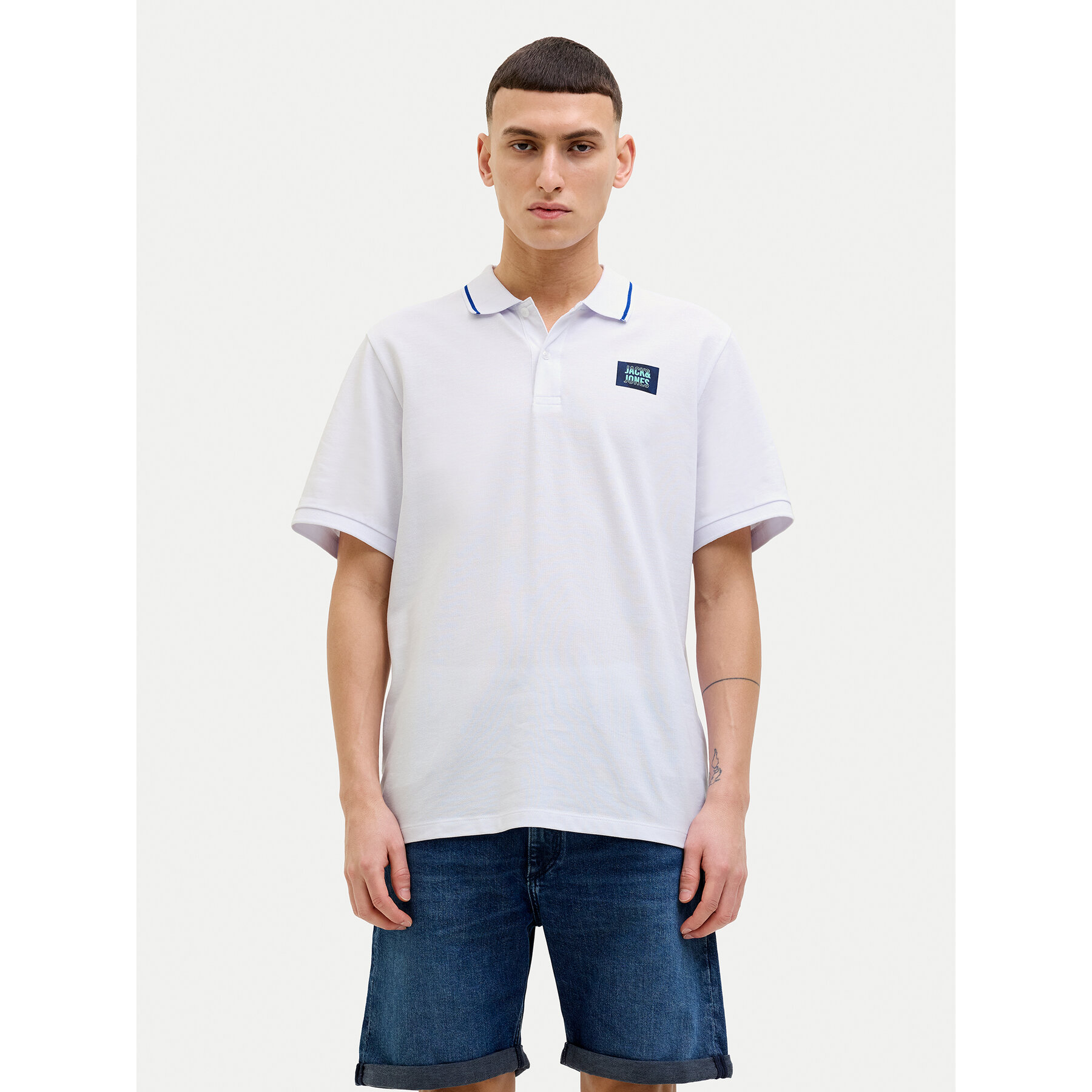 Jack & Jones Polo Hudson 12269238 Biały Regular Fit
