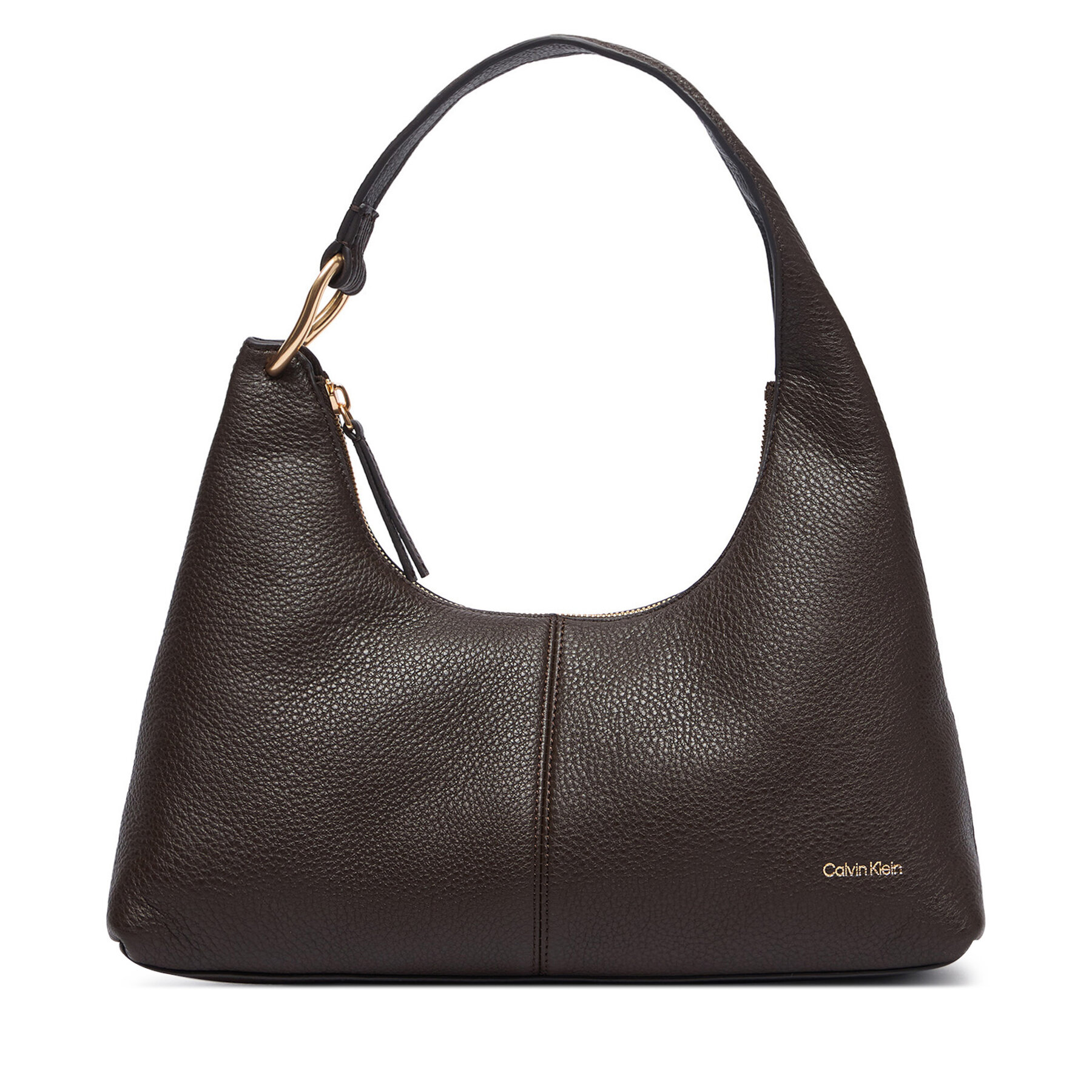 Calvin Klein Torebka Slouchy Leather Shoulder Bag LV04F3657G Brązowy
