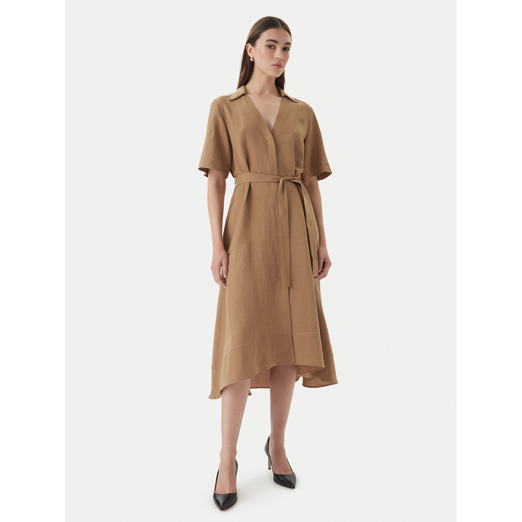 Marella Sukienka koszulowa Detto 2615221082 Brązowy Regular Fit