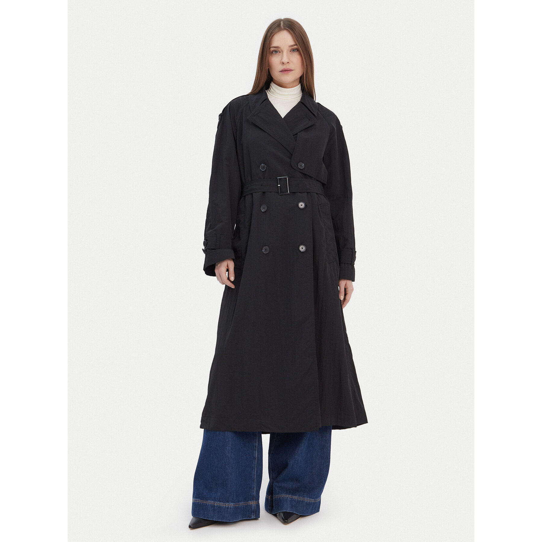 Tommy Hilfiger Trencz WW0WW45632 Czarny Oversize
