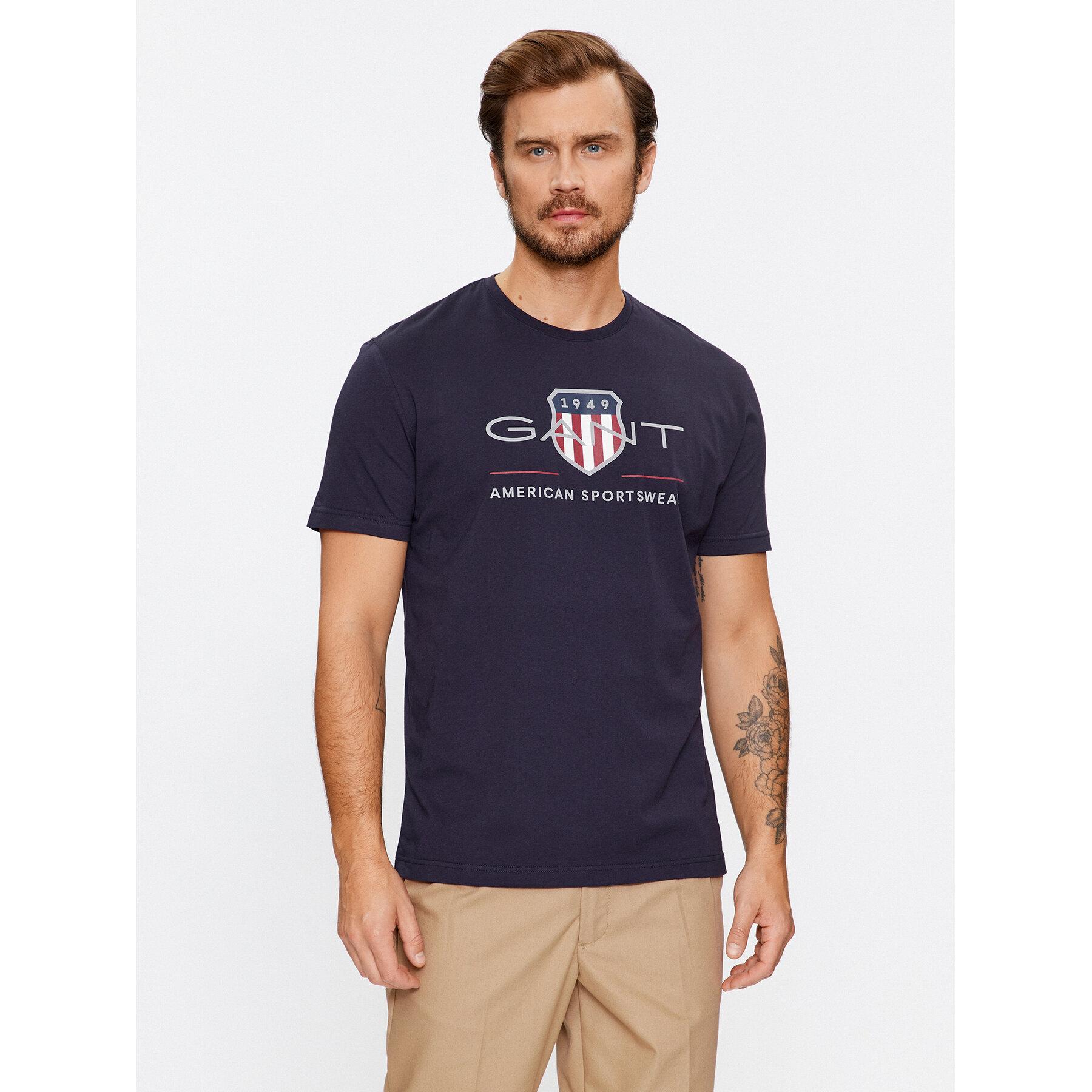 Gant T-Shirt Reg Archive Shield Ss 2003199 Granatowy Regular Fit