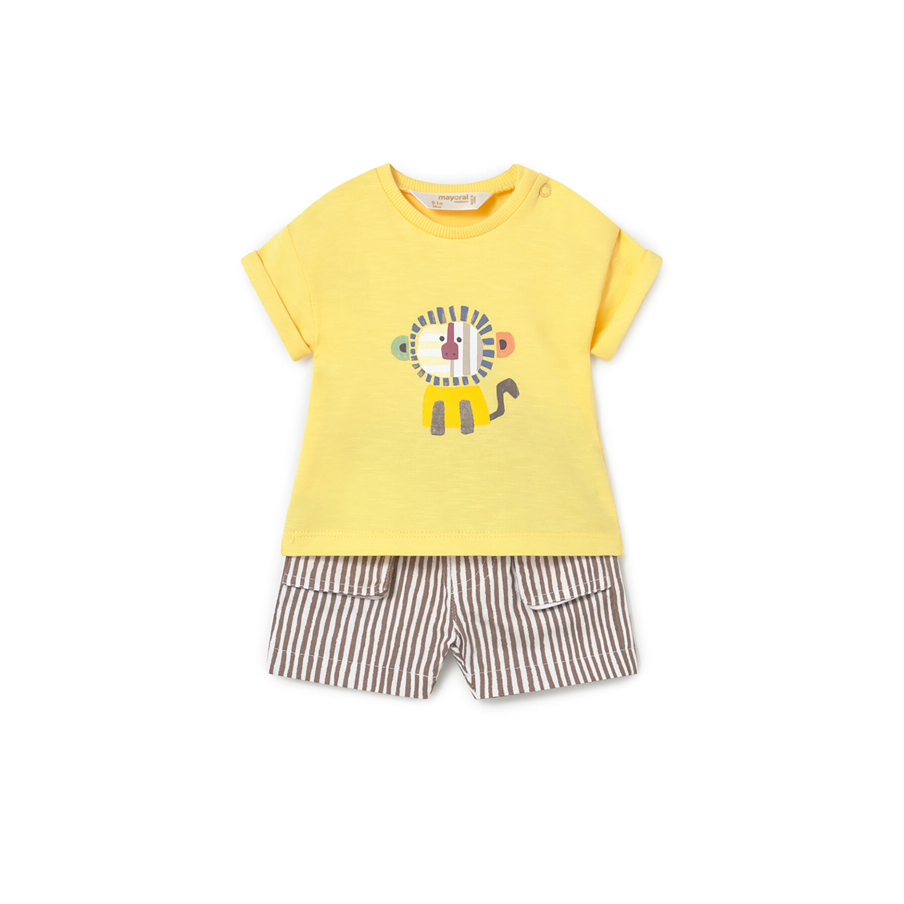 Mayoral Komplet t-shirt i spodenki 1284 Żółty Regular Fit