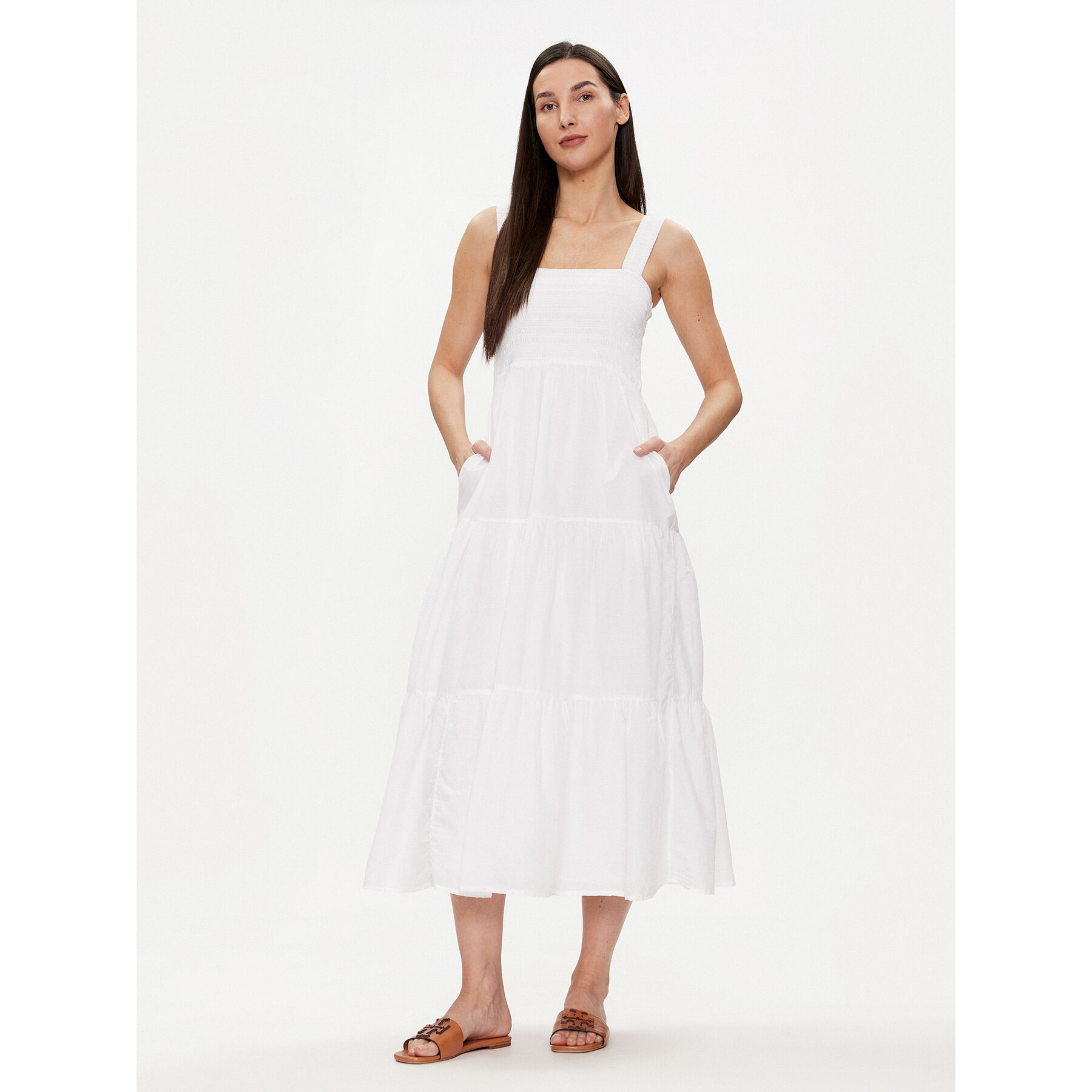 Seafolly Sukienka letnia 54865-DR Biały Regular Fit