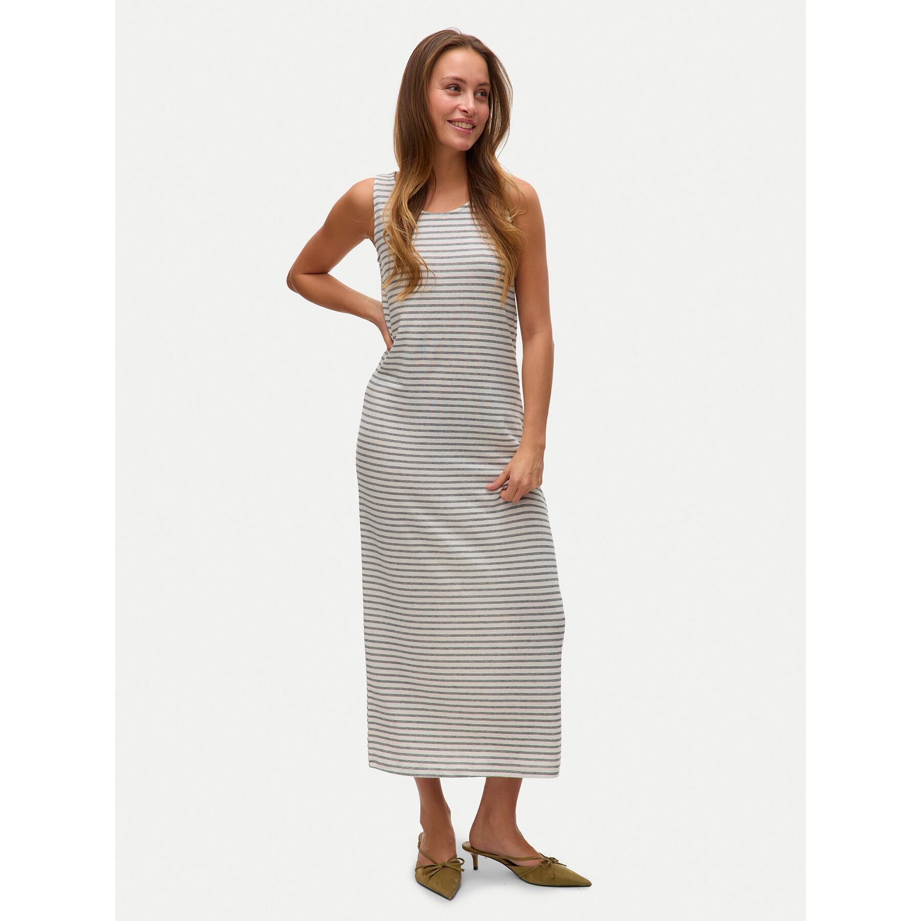 Vero Moda Sukienka codzienna Gina 10327658 Beżowy Regular Fit