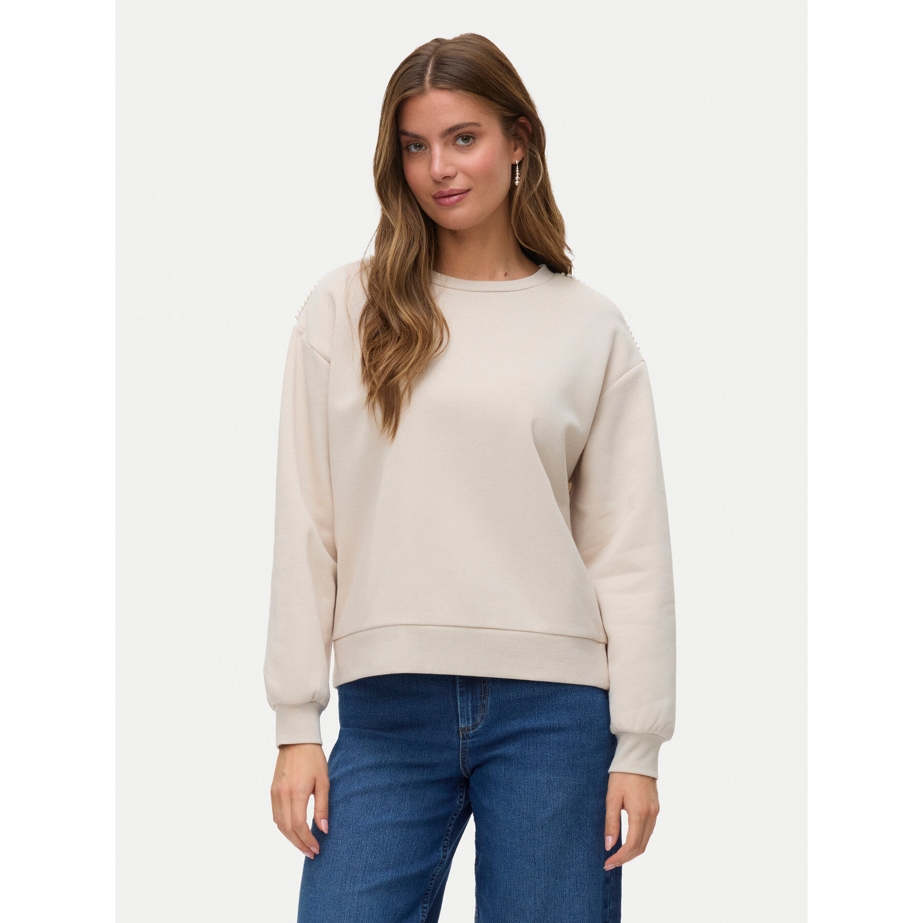Vero Moda Bluza Daisy 10338101 Beżowy Regular Fit