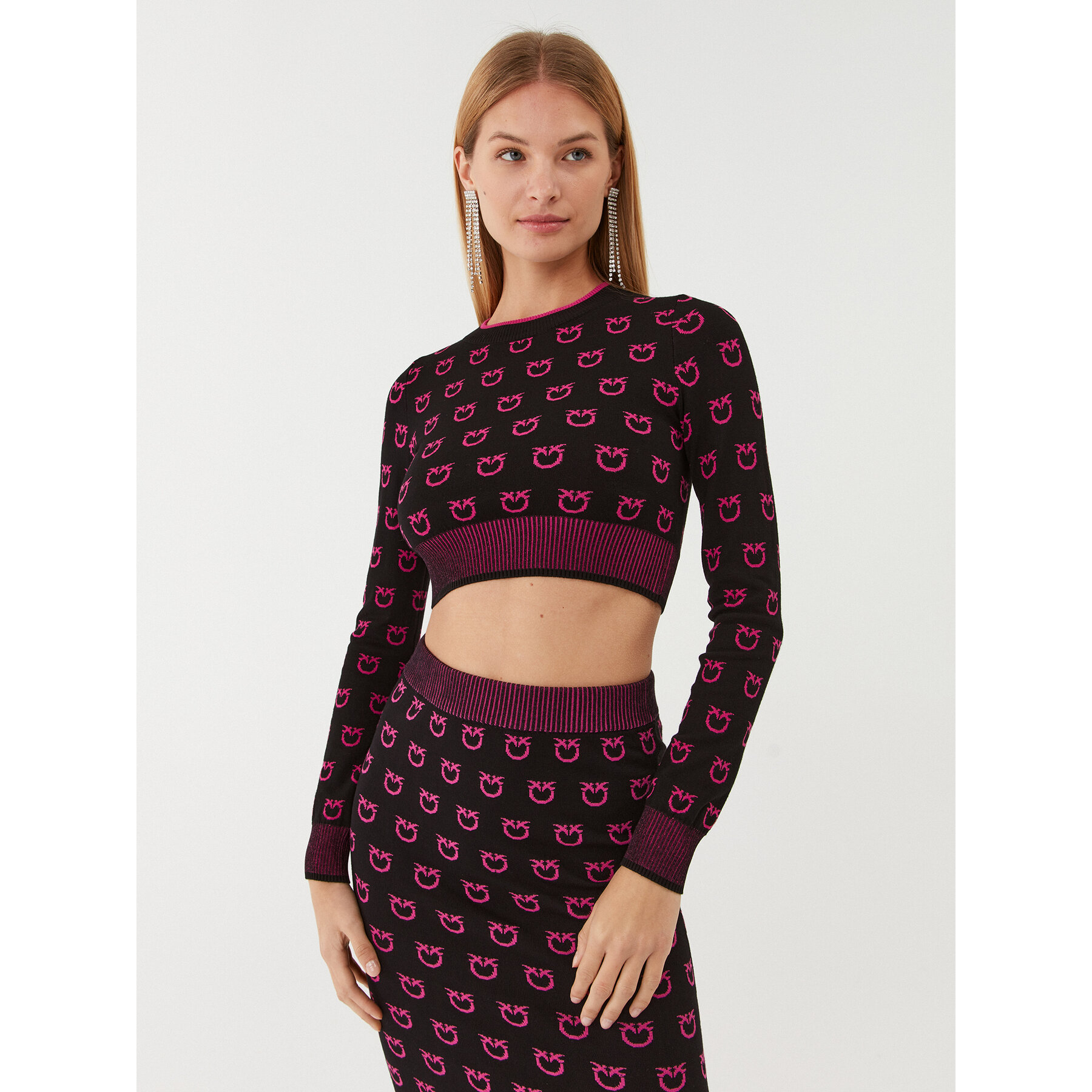 Pinko Sweter 101561 A112 Czarny Regular Fit