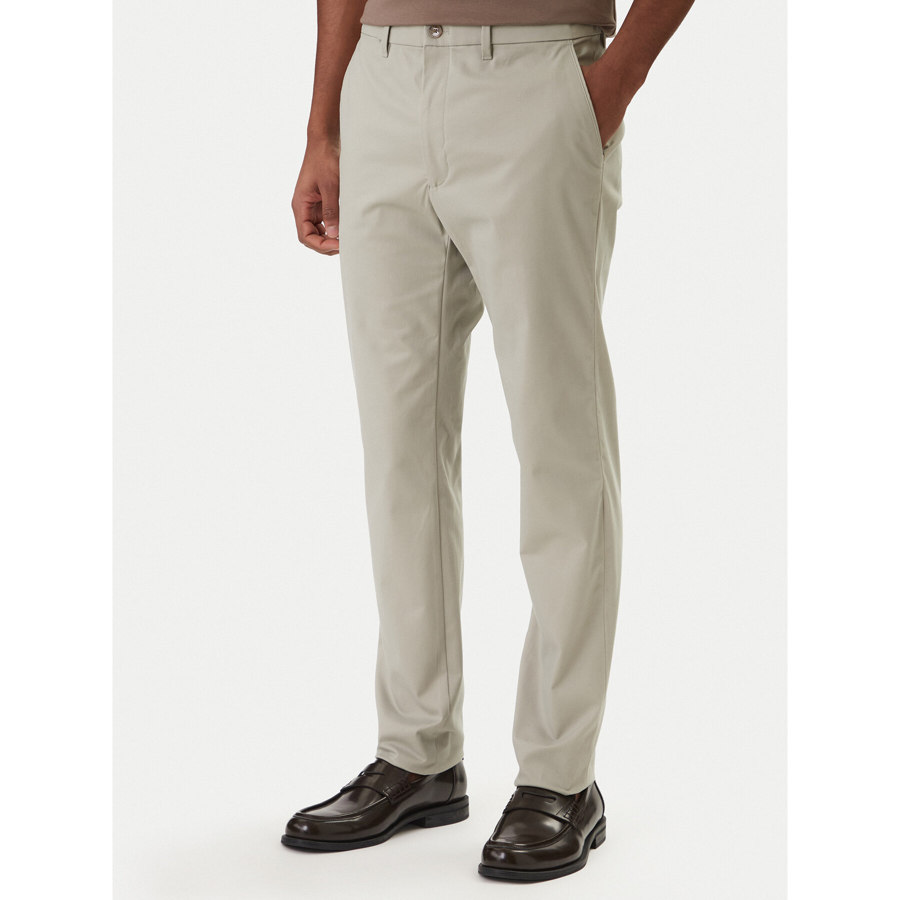 Calvin Klein Chinosy LV04LD613G Beżowy Slim Fit