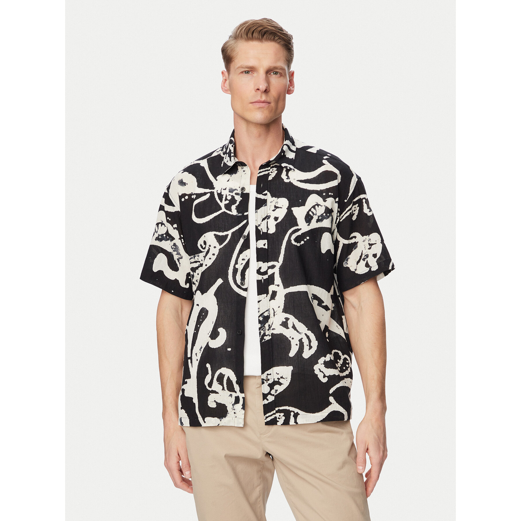 Jack & Jones Koszula Montauk 12293763 Czarny Relaxed Fit