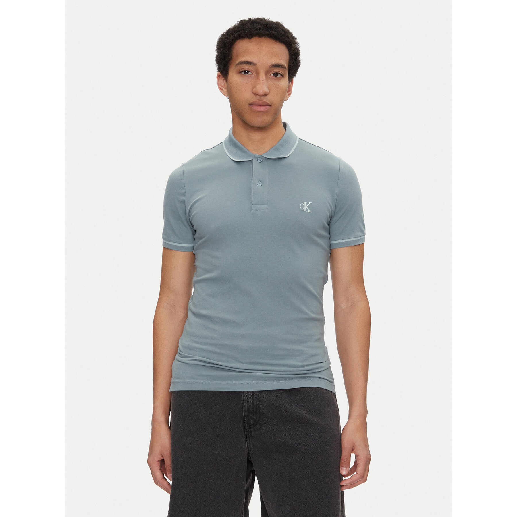 Calvin Klein Jeans Polo J30J315603 Niebieski Slim Fit