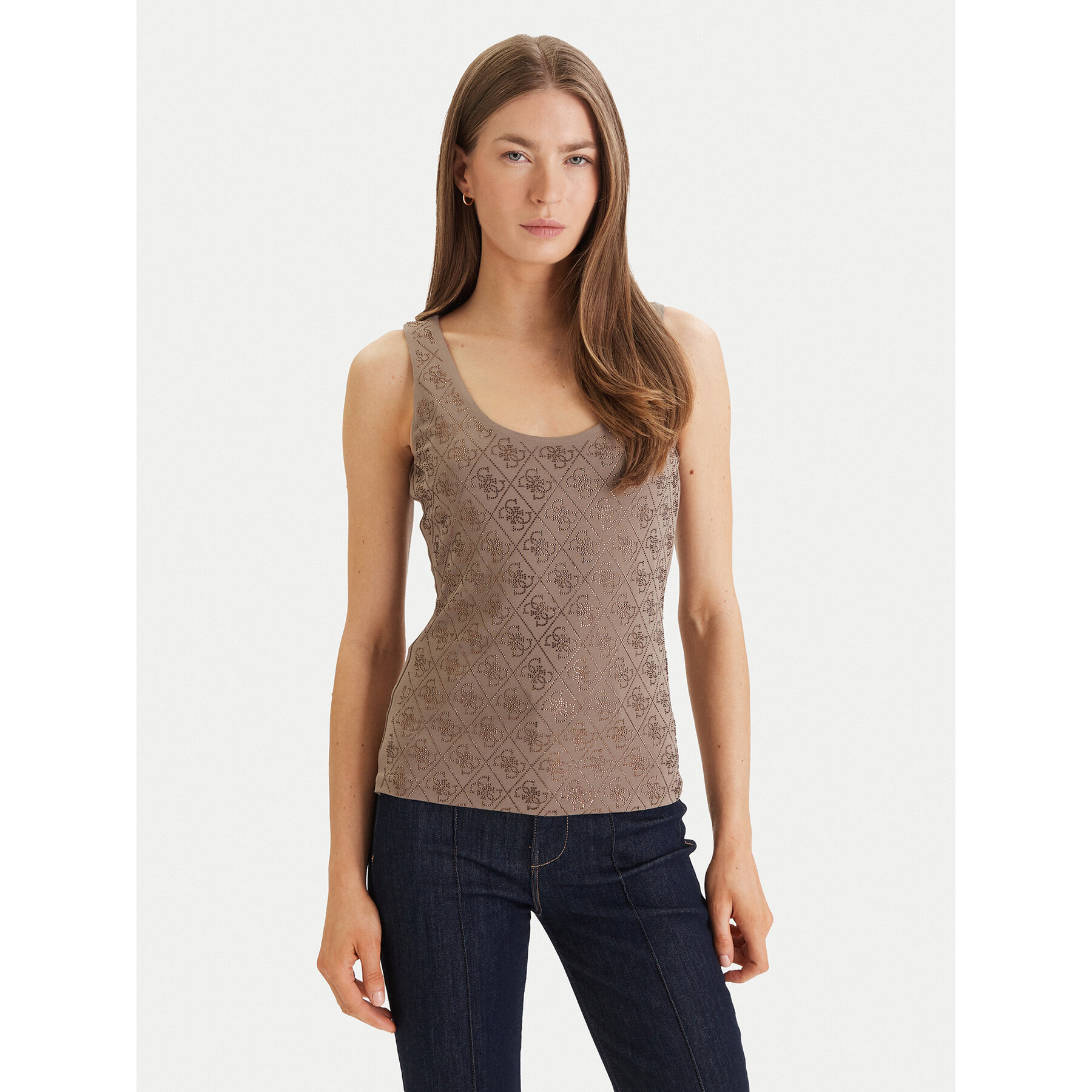 Guess Top W6GP10 K2932 Zielony Regular Fit