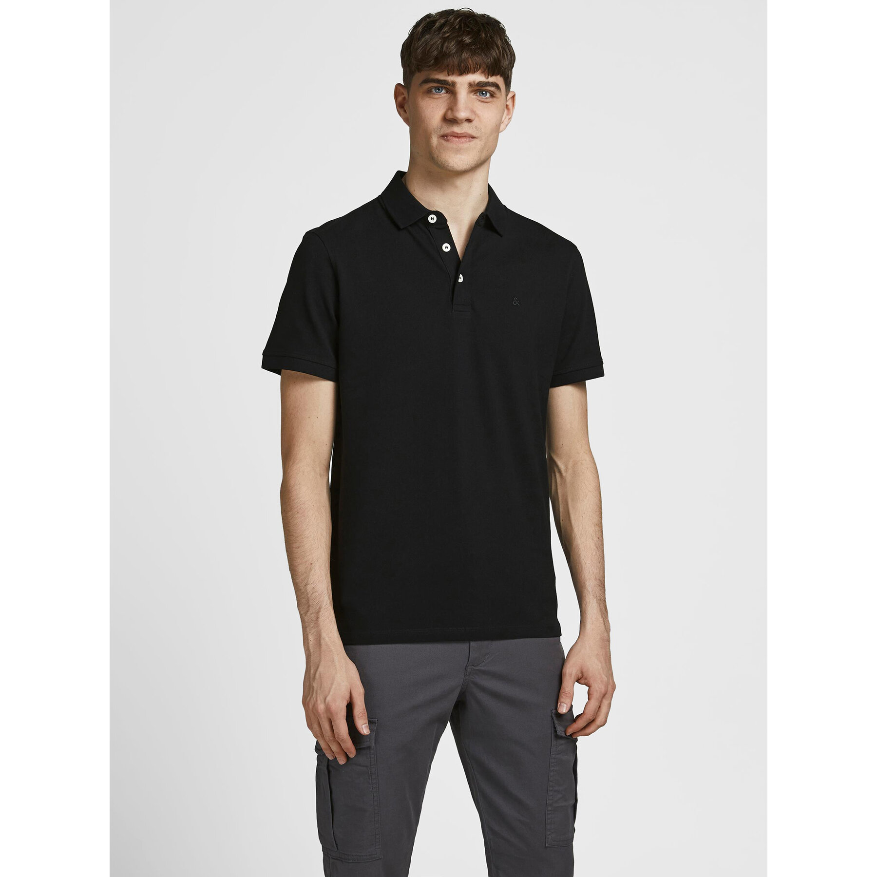 Jack & Jones Polo Paulos 12136668 Czarny Slim Fit
